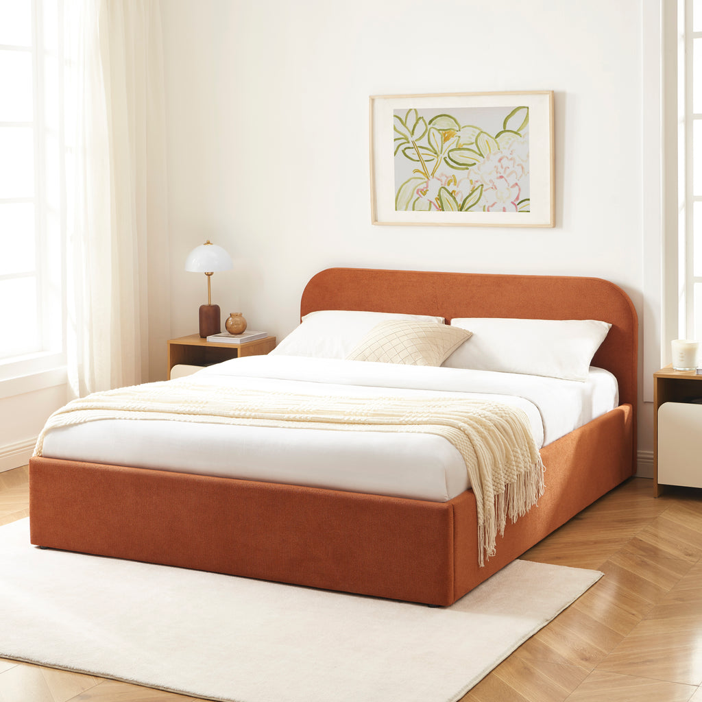 MOKA Upholstered Storage Bed with Slatted Base