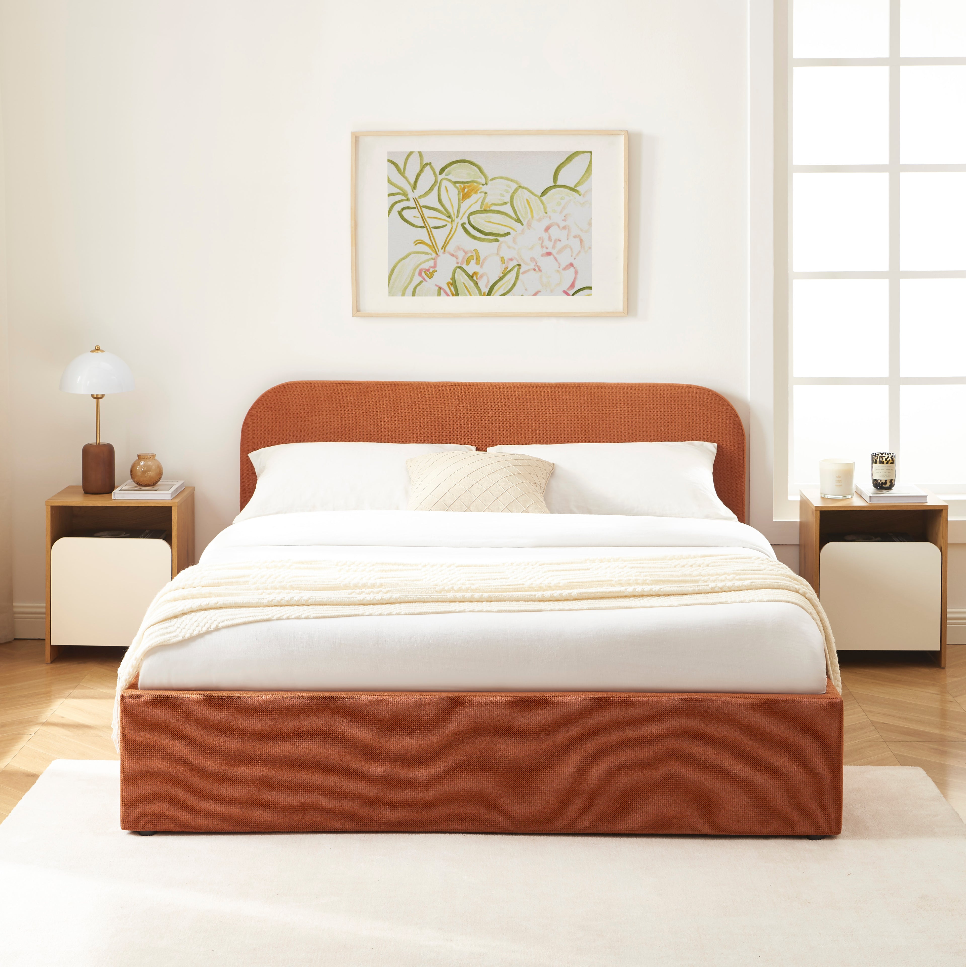 MOKA Upholstered Storage Bed with Slatted Base