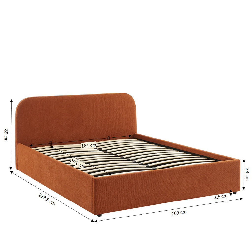 MOKA Upholstered Storage Bed with Slatted Base
