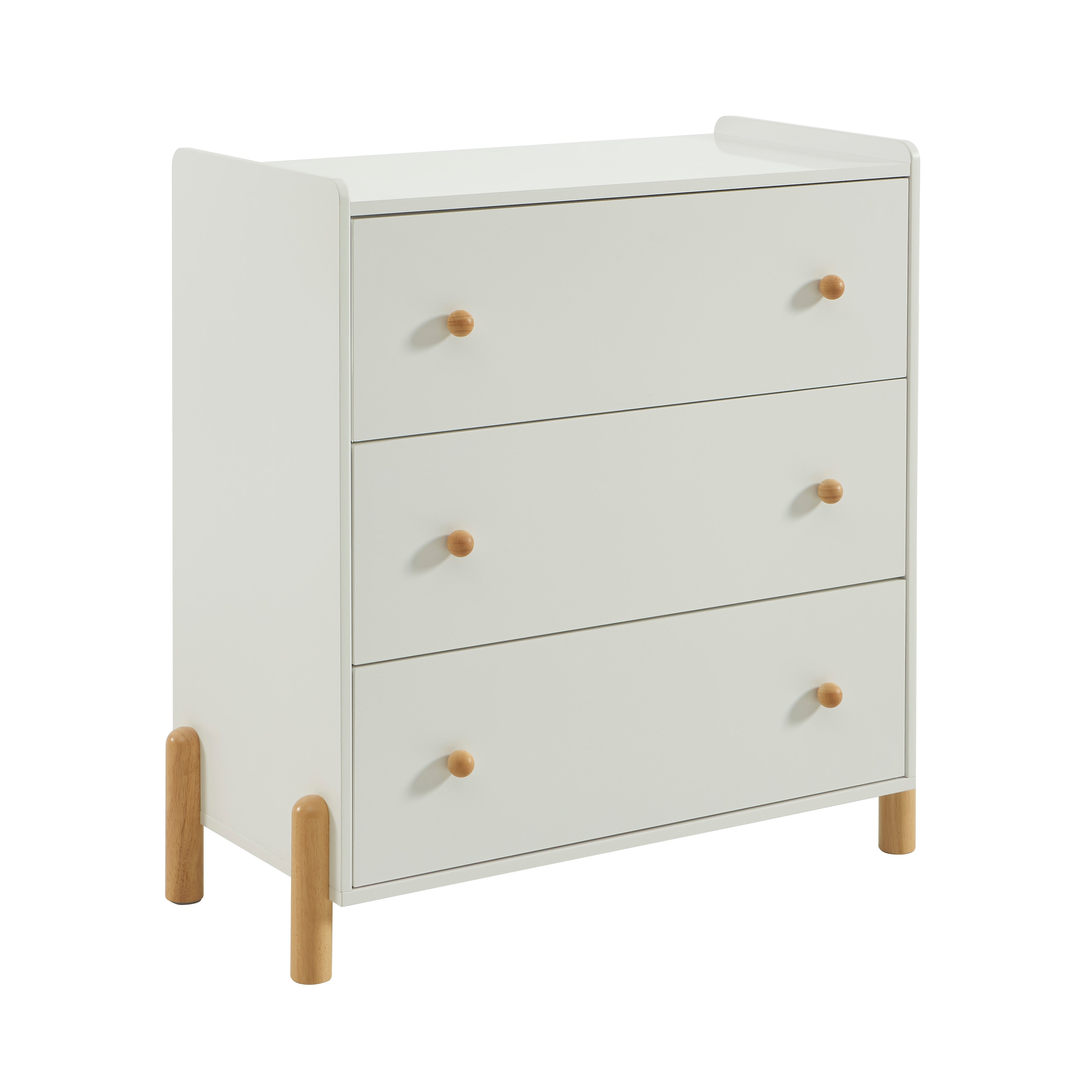Kids Chest Of Drawers Mona 3 Drawers White 86cm – White