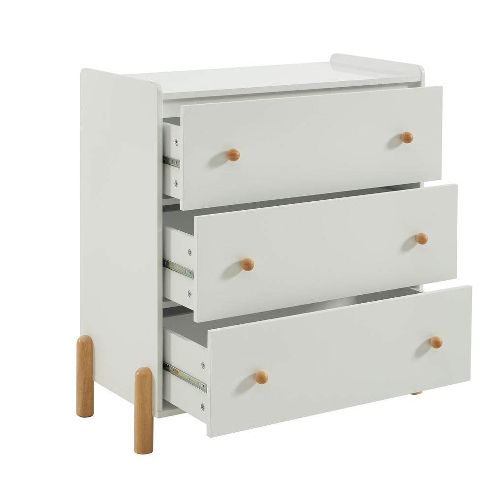 Kids Chest Of Drawers Mona 3 Drawers White 86cm – White