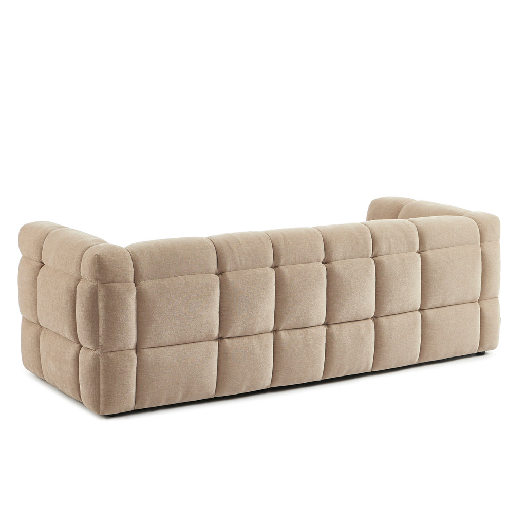 MOODY 3-Seater Straight Sofa – Linen Fabric - Beige