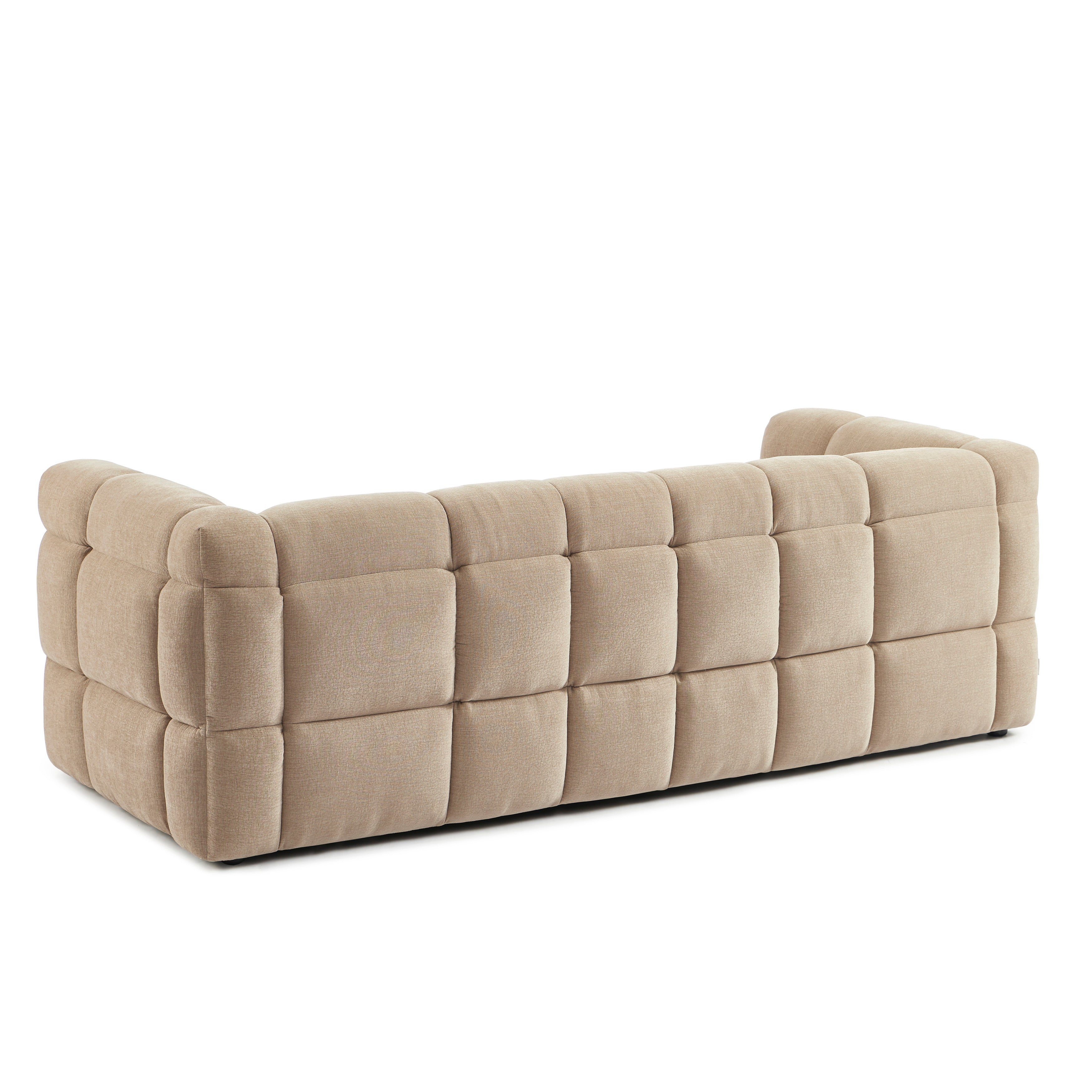 MOODY 3-Seater Straight Sofa – Linen Fabric - Beige