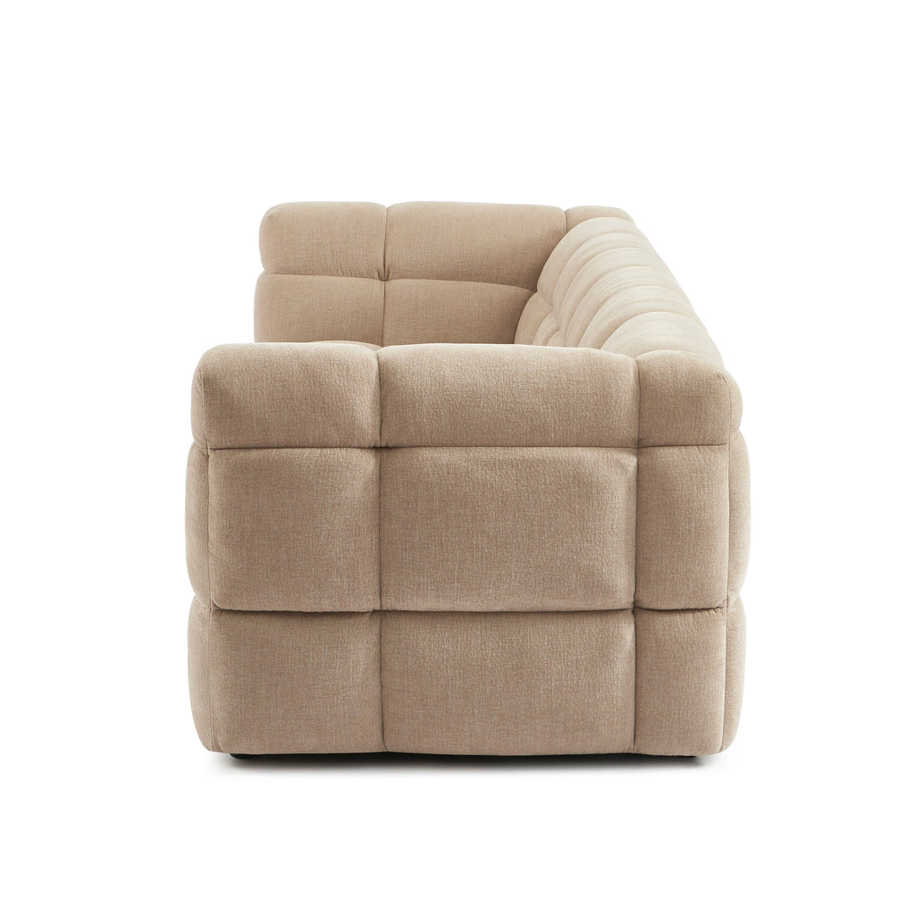 MOODY 3-Seater Straight Sofa – Linen Fabric - Beige