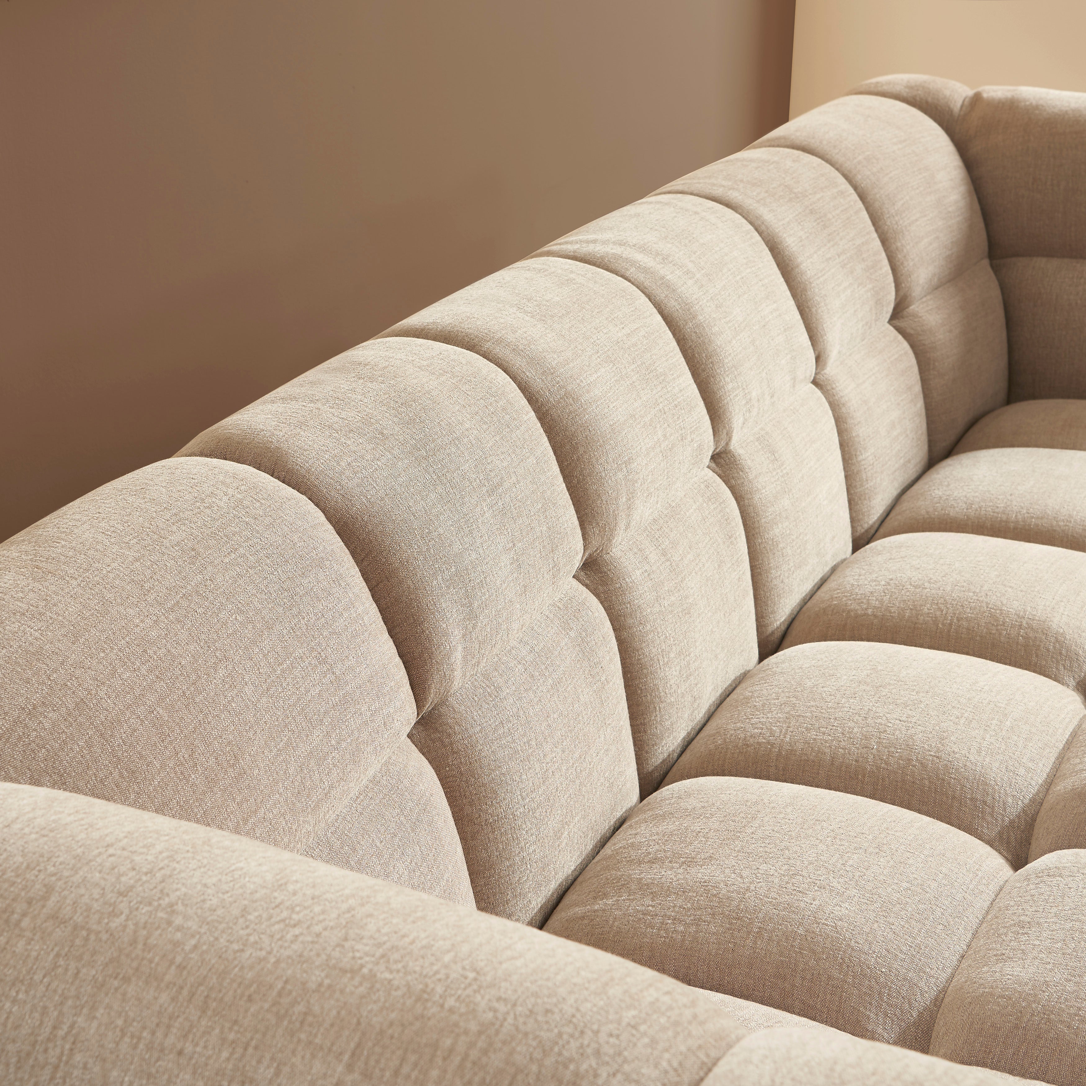 MOODY 3-Seater Straight Sofa – Linen Fabric - Beige