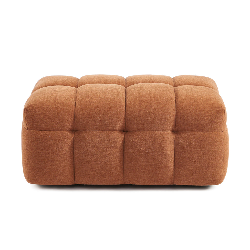 MOODY Chenille Fabric Pouf – Orange