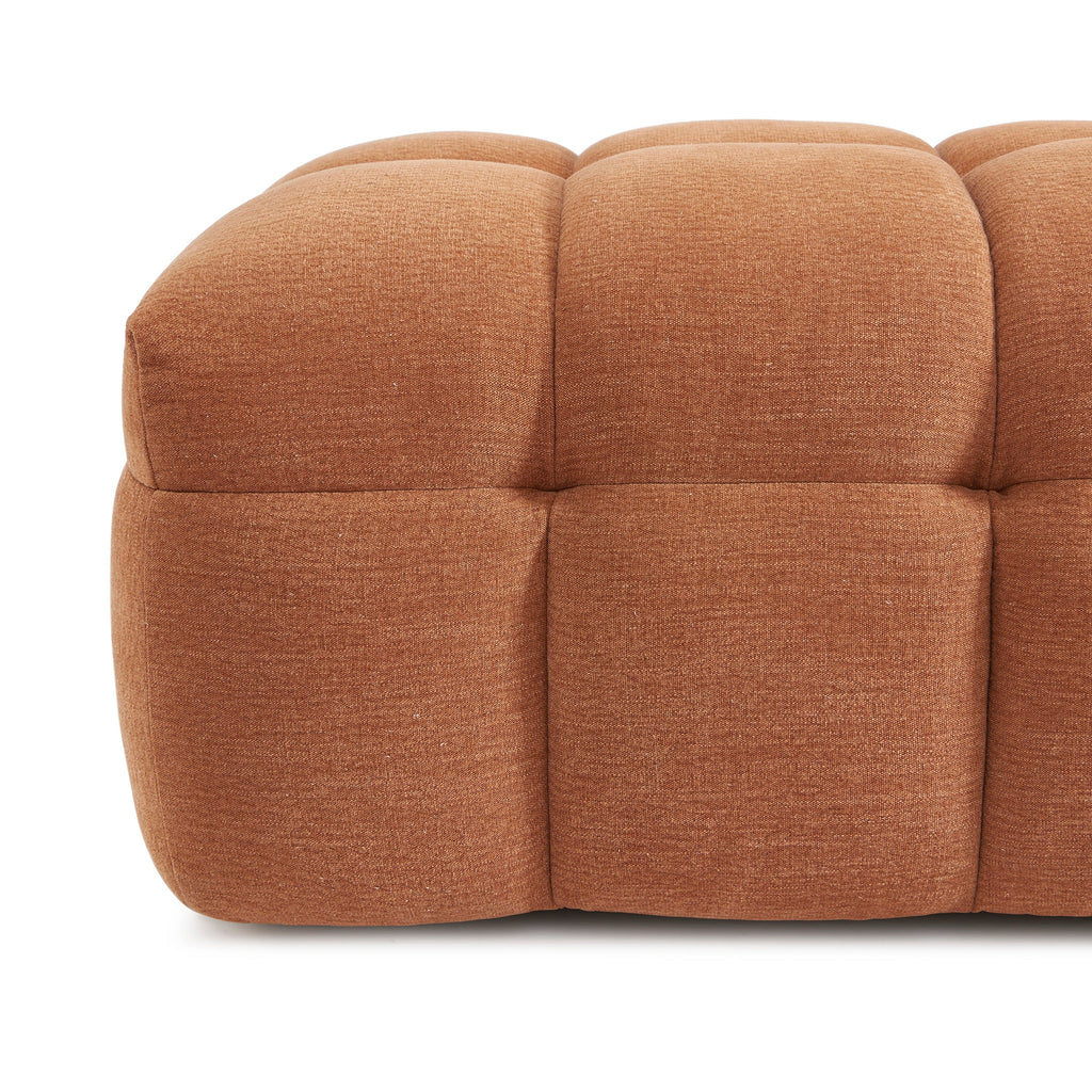 MOODY Chenille Fabric Pouf – Orange
