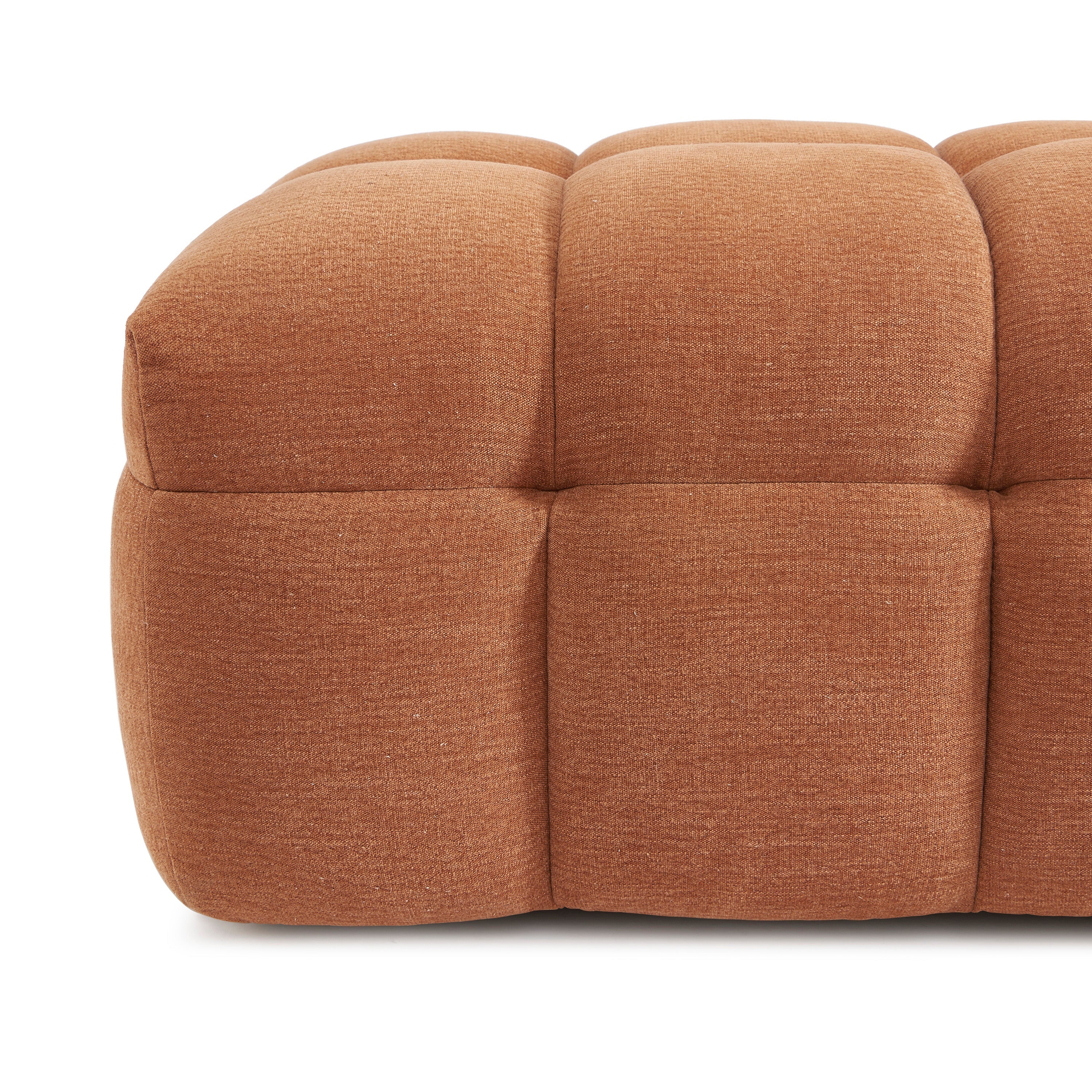 MOODY Chenille Fabric Pouf – Orange