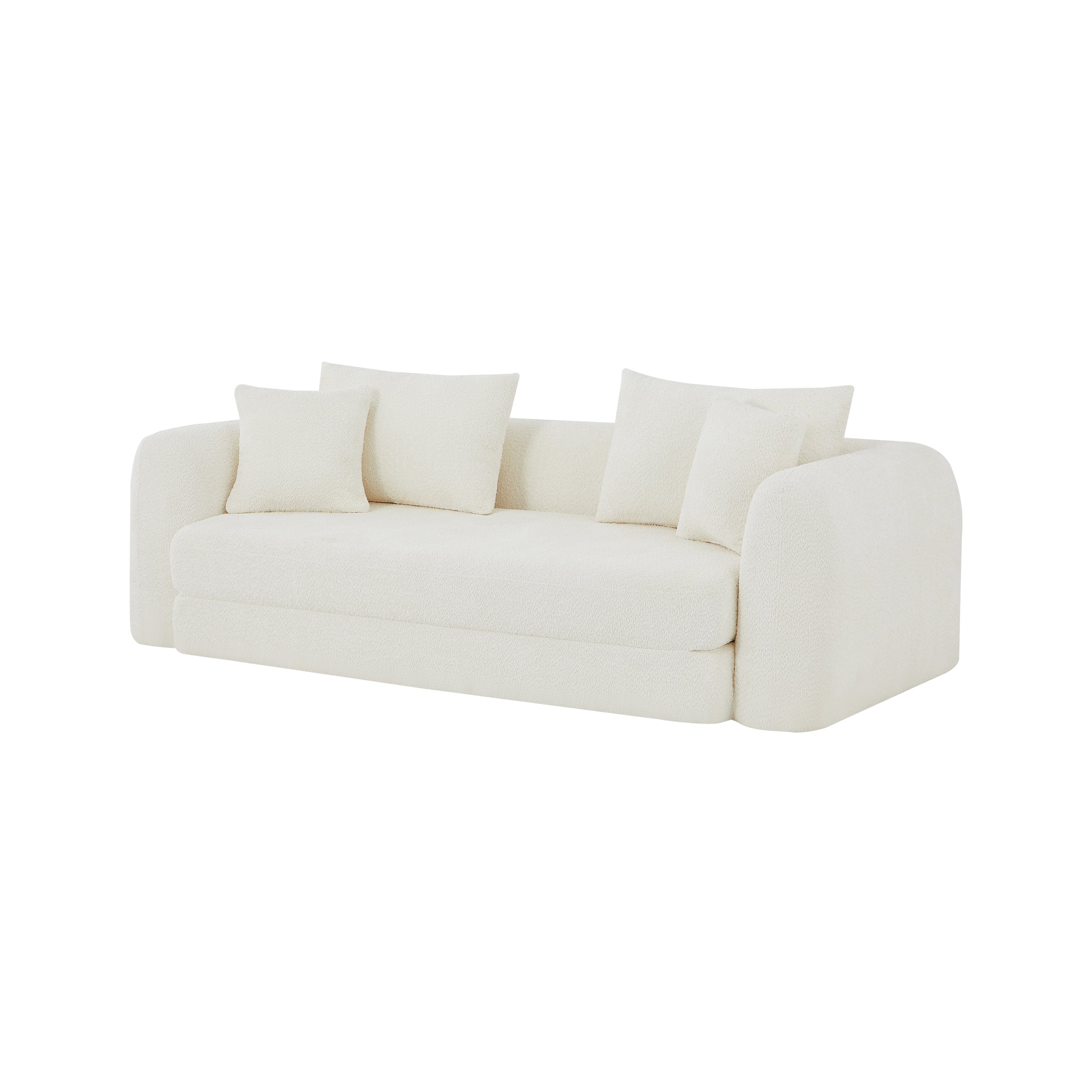 Sofa droit compresse Convertible MORPHEO 3 places Fabric bouclette Beige