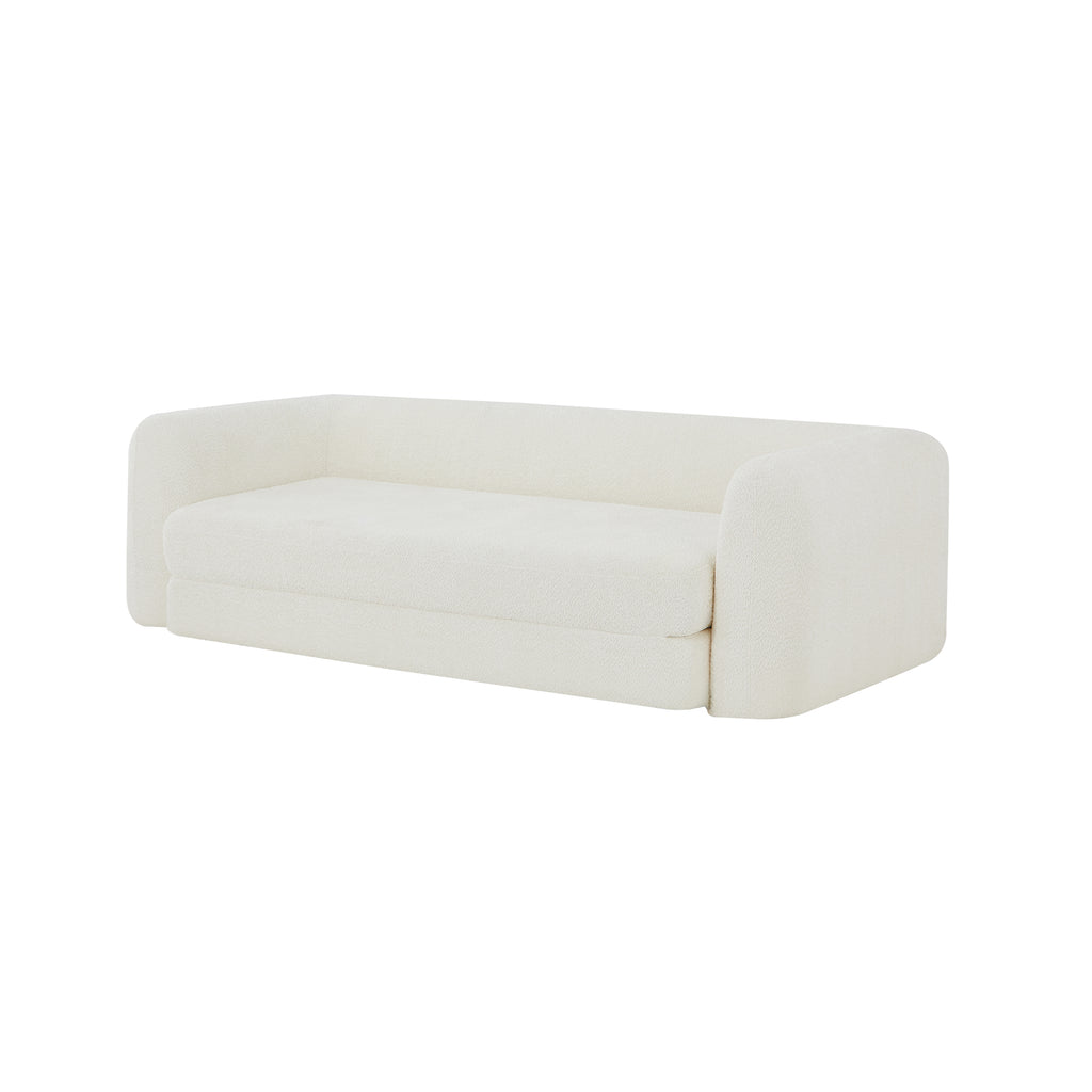 Sofa droit compresse Convertible MORPHEO 3 places Fabric bouclette Beige