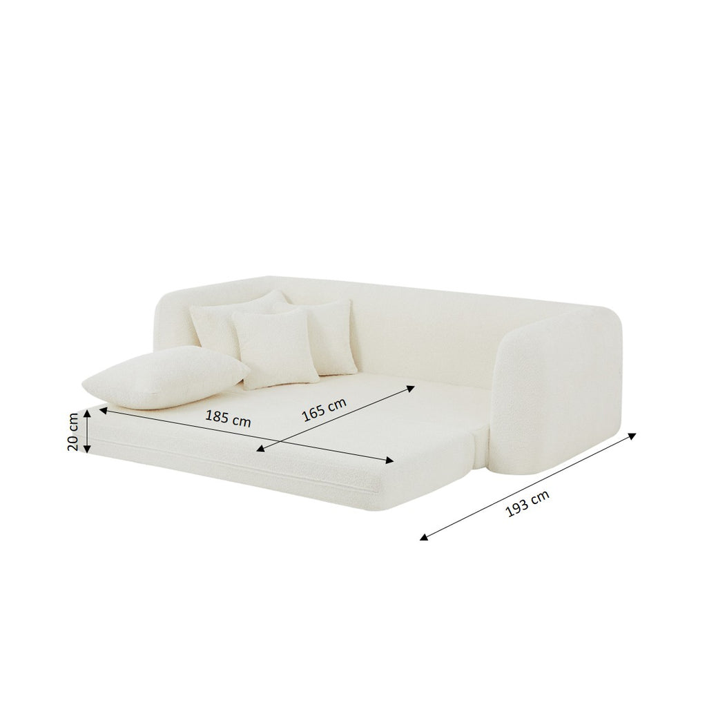 MORPHEO 3-Seater Convertible Sofa Bed – Beige