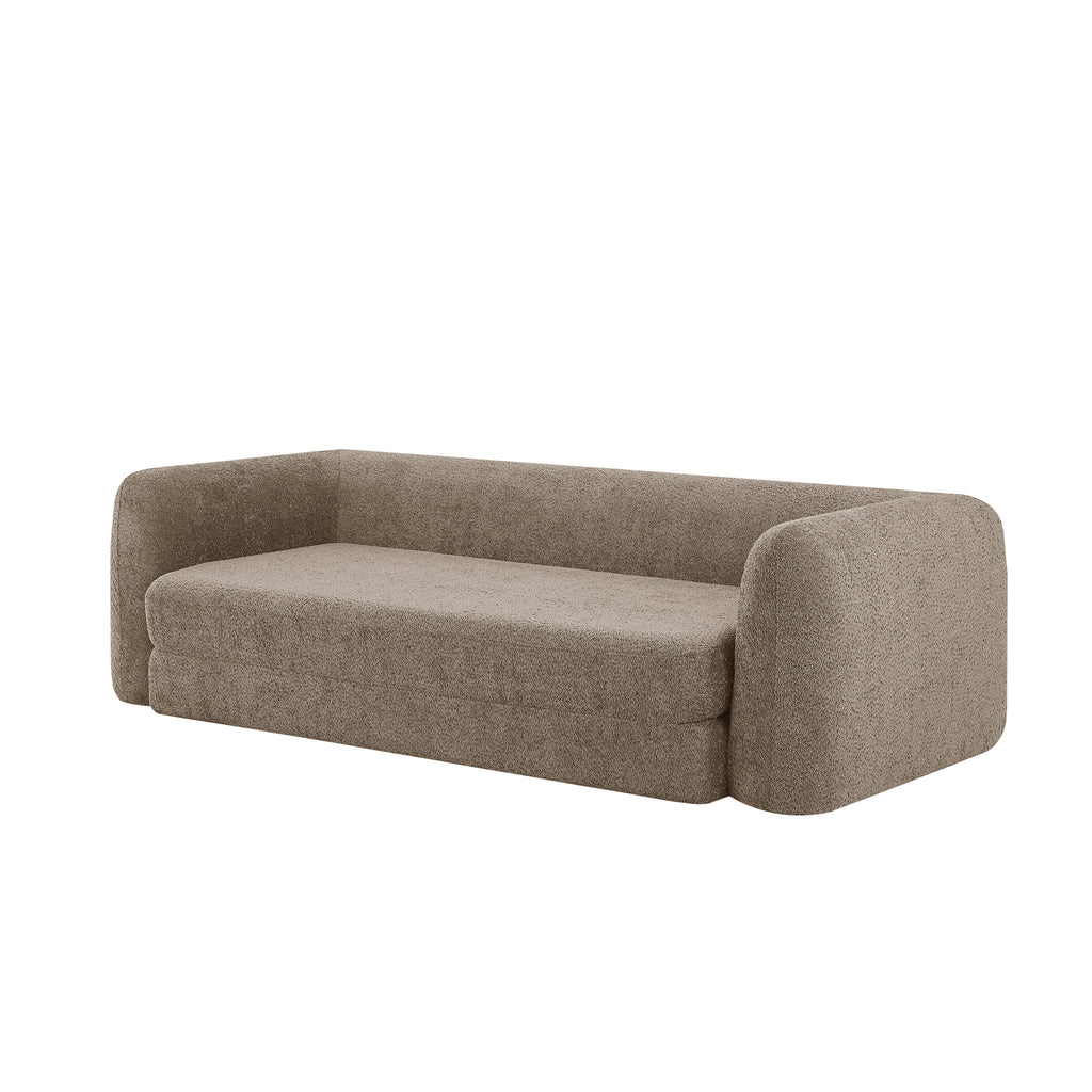 Sofa droit compresse Convertible MORPHEO 3 places Fabric bouclette Beige