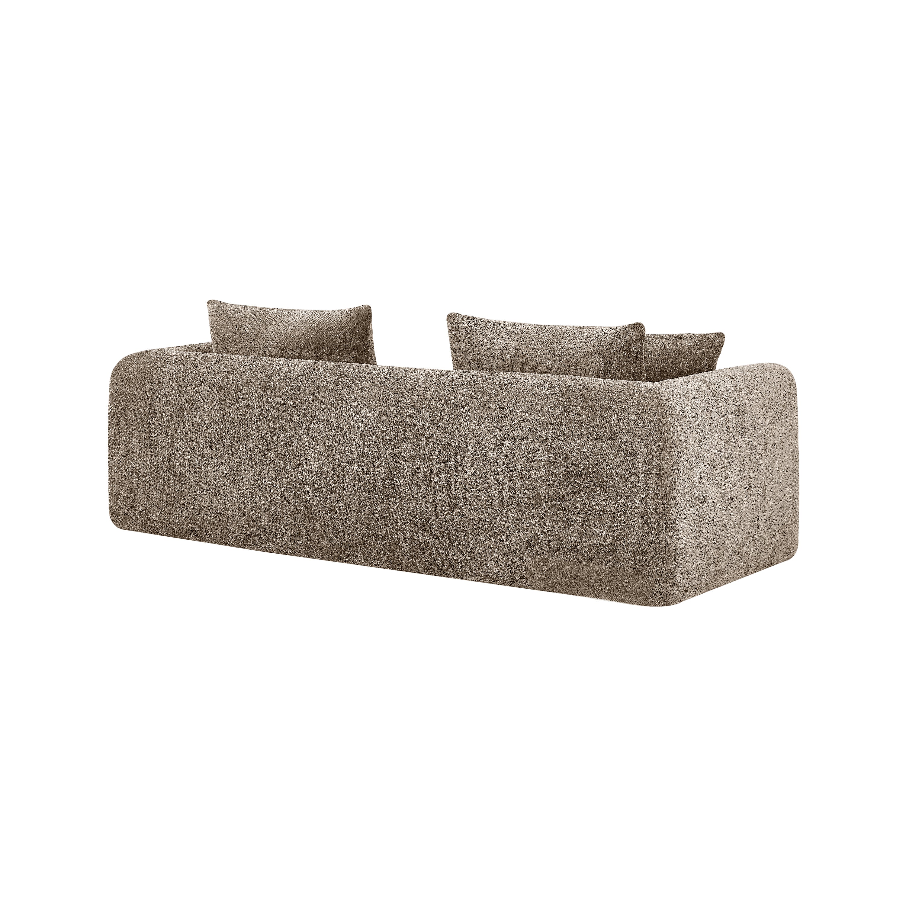 Sofa droit compresse Convertible MORPHEO 3 places Fabric bouclette Beige