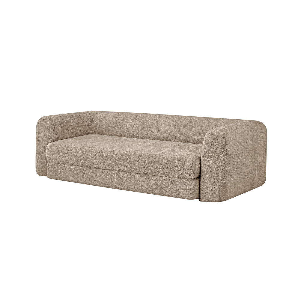 Sofa droit compresse Convertible MORPHEO 3 places Fabric bouclette Beige