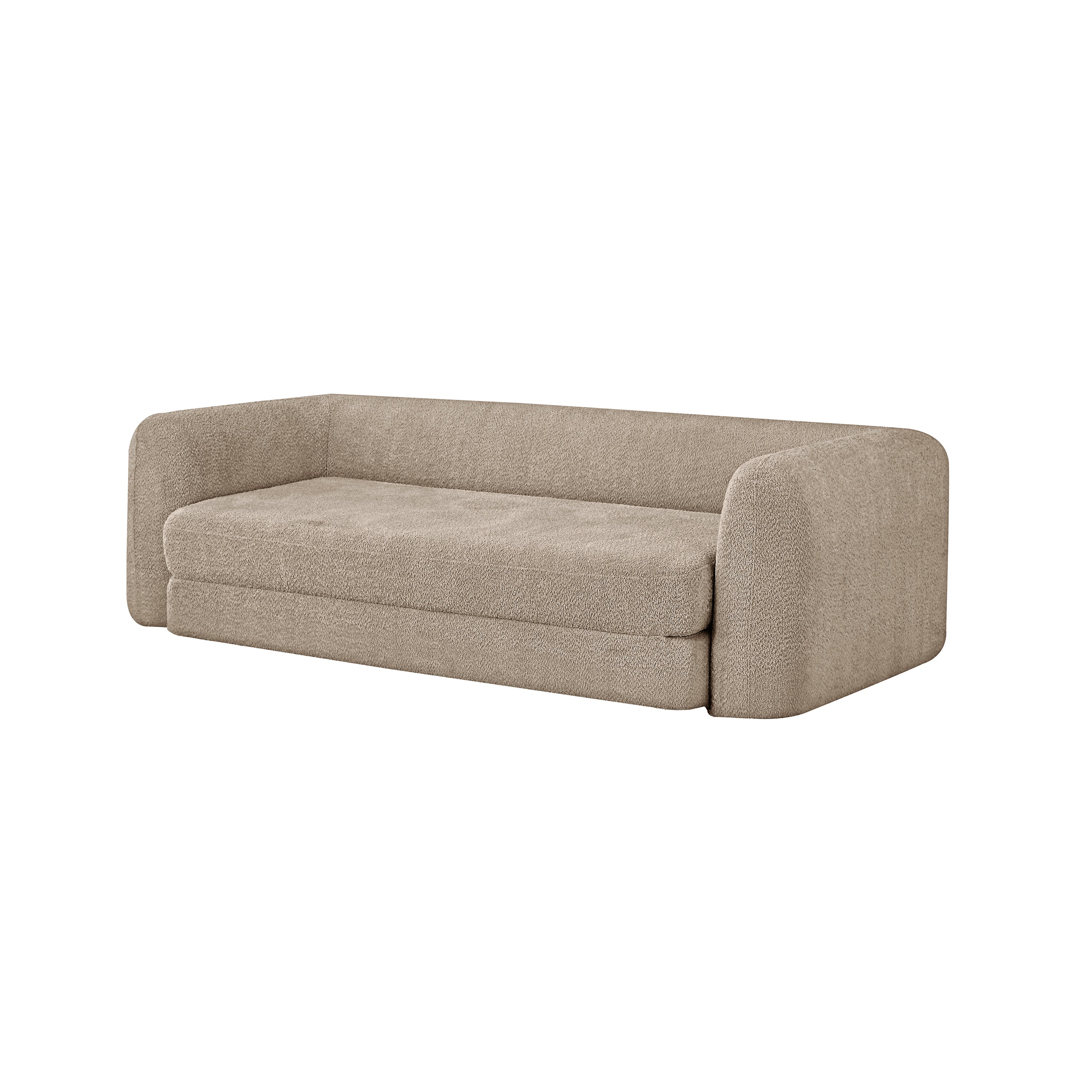 Sofa droit compresse Convertible MORPHEO 3 places Fabric bouclette Beige