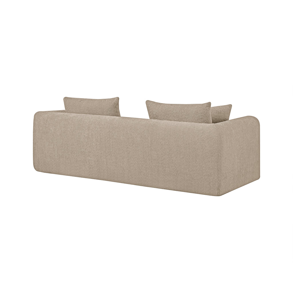 Sofa droit compresse Convertible MORPHEO 3 places Fabric bouclette Beige