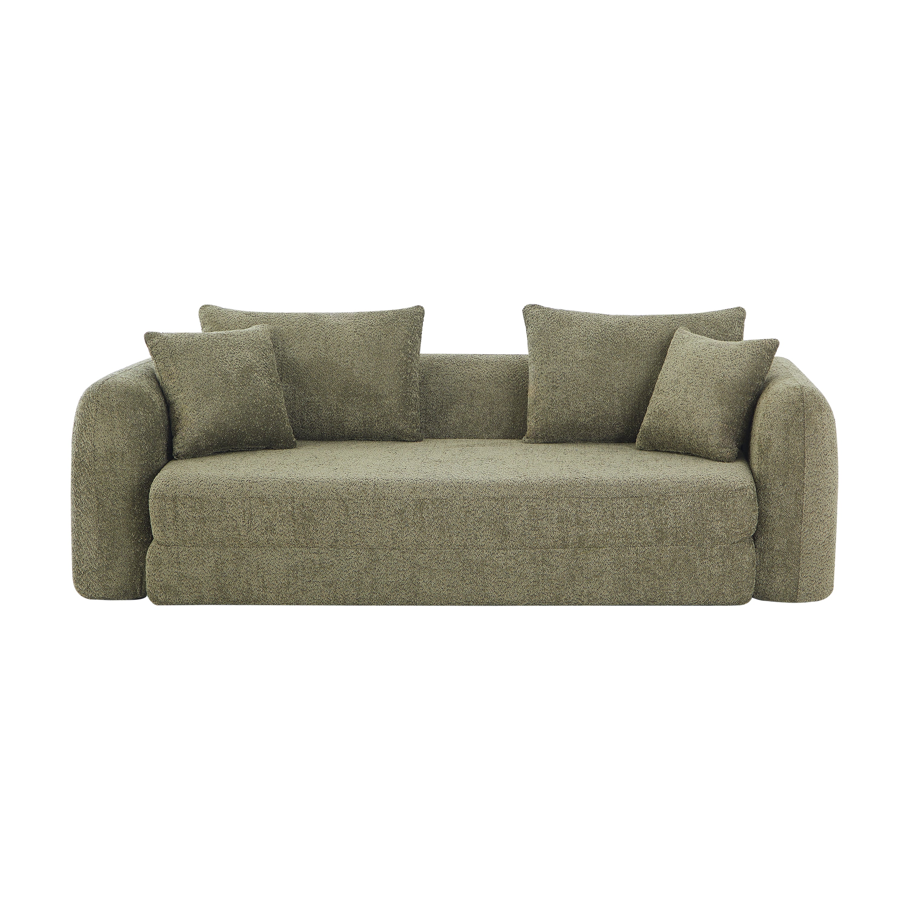 Sofa droit compresse Convertible MORPHEO 3 places Fabric bouclette Beige