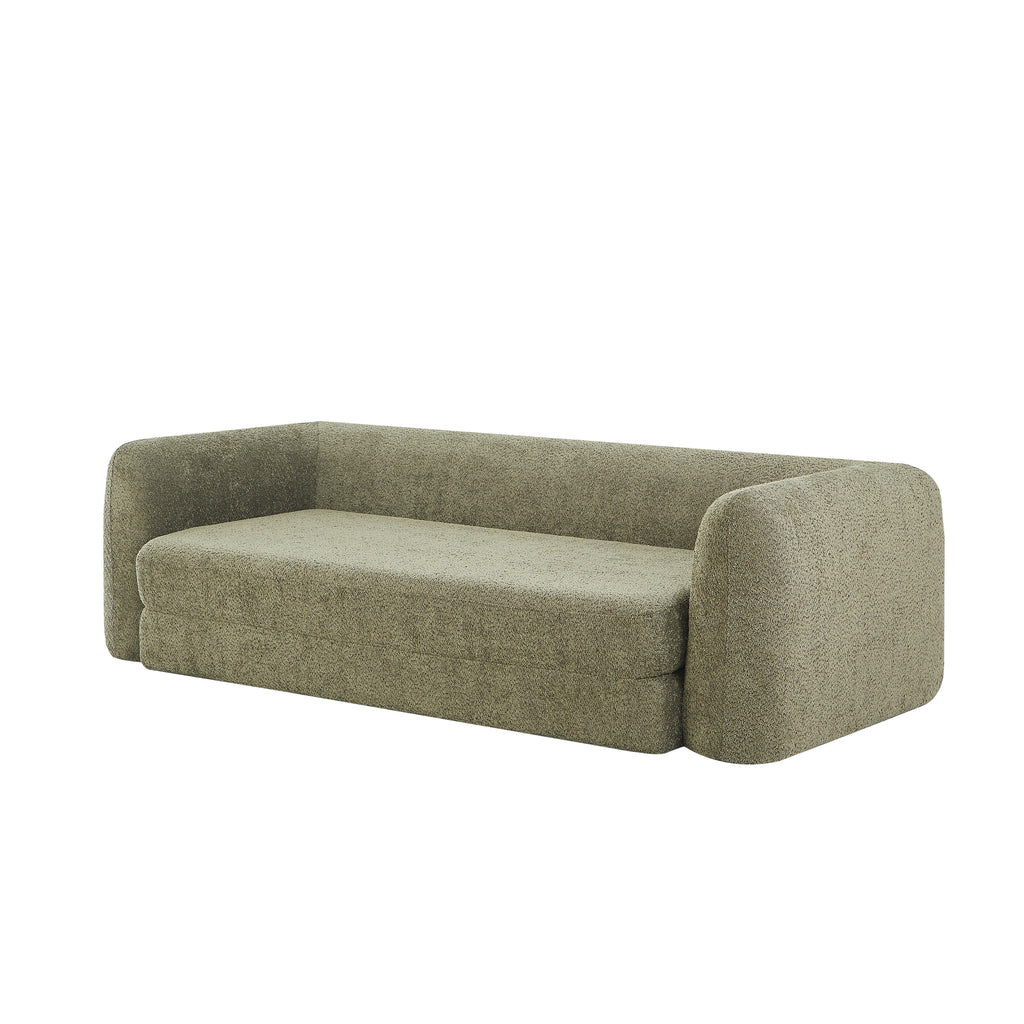 Sofa droit compresse Convertible MORPHEO 3 places Fabric bouclette Beige