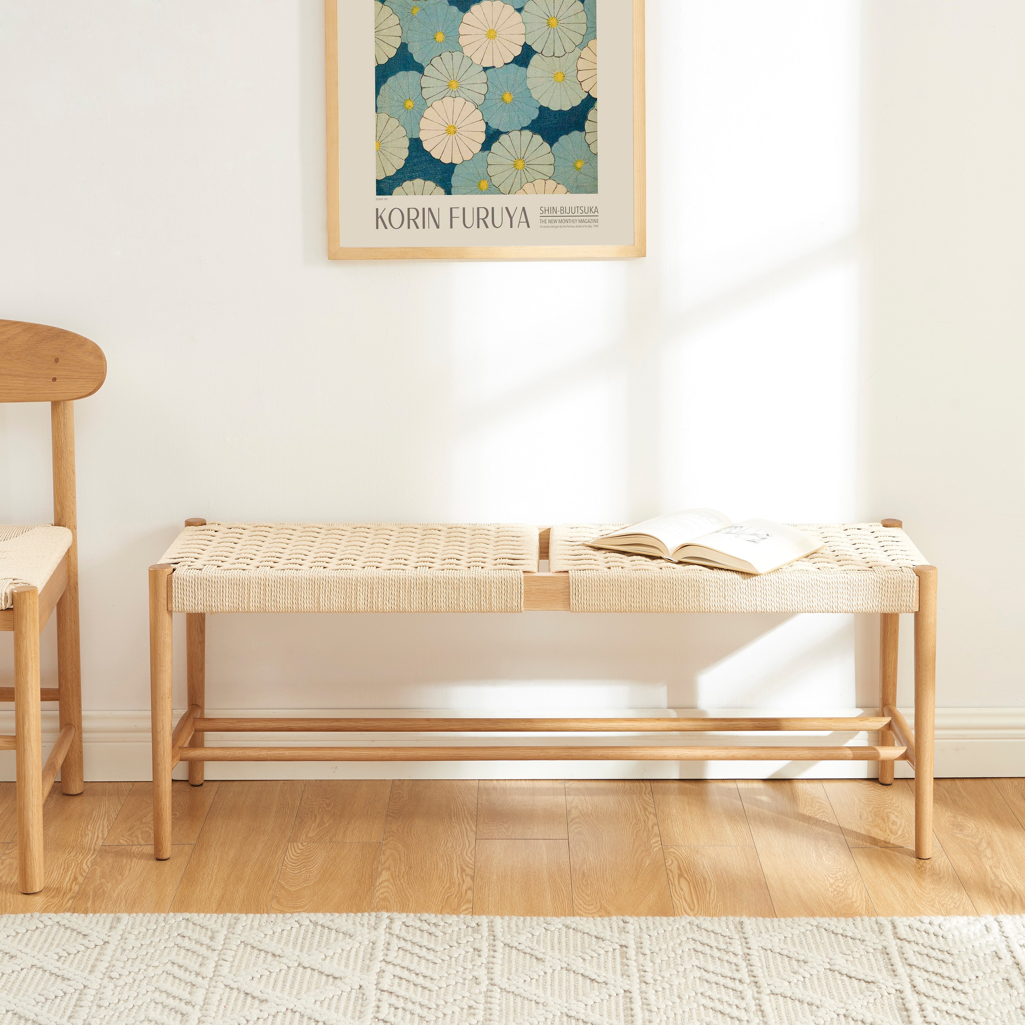 MOTTO Scandinavian-Style Solid Wood Bench