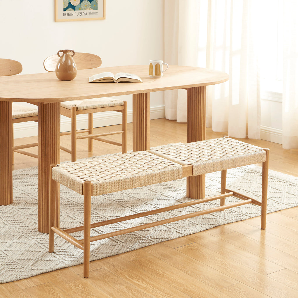 MOTTO Scandinavian-Style Solid Wood Bench
