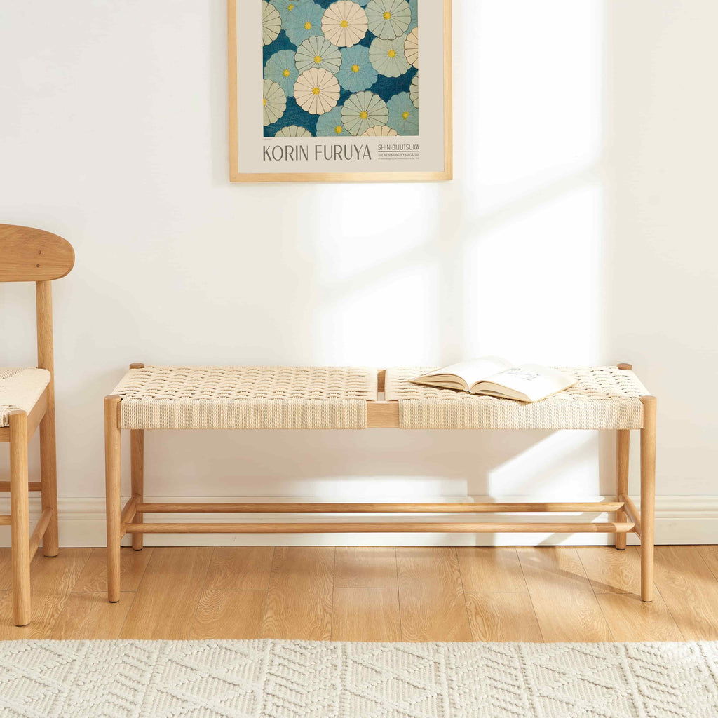 MOTTO Scandinavian-Style Solid Wood Bench