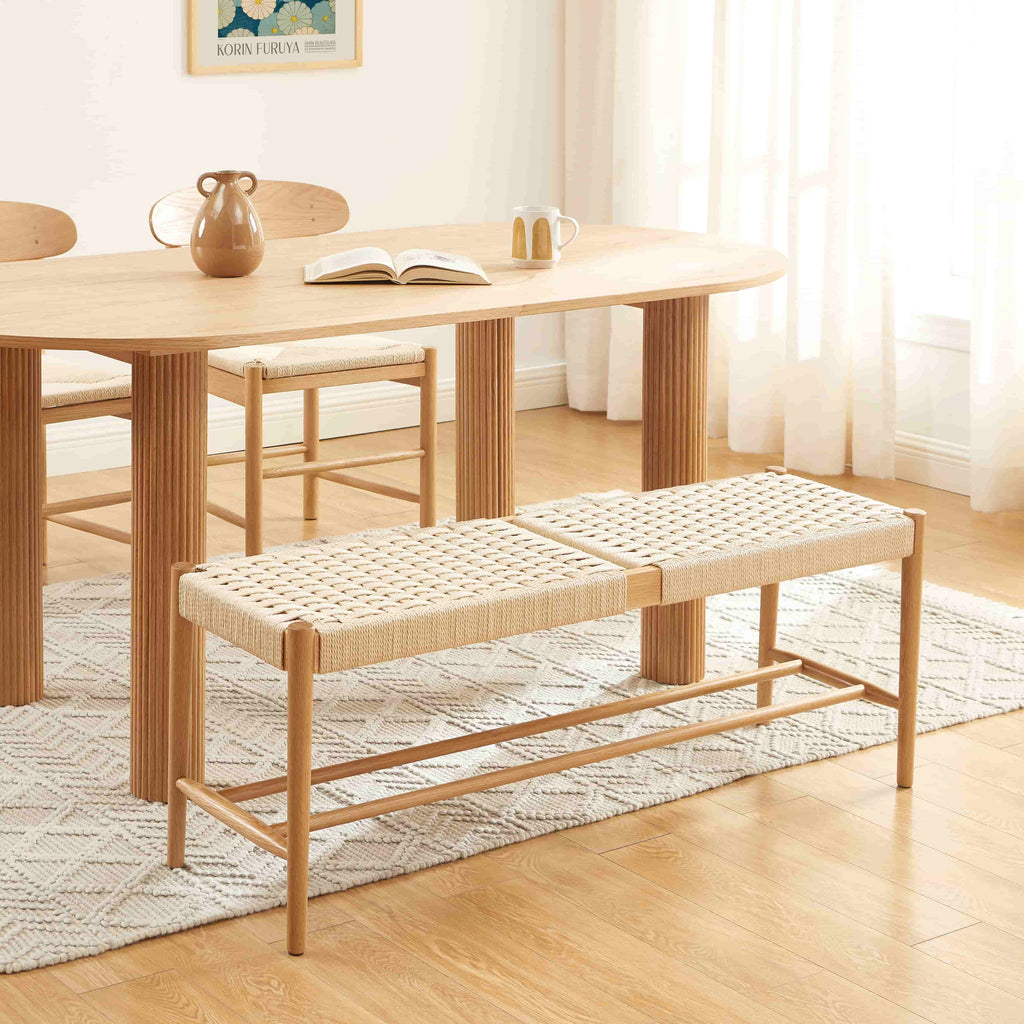MOTTO Scandinavian-Style Solid Wood Bench