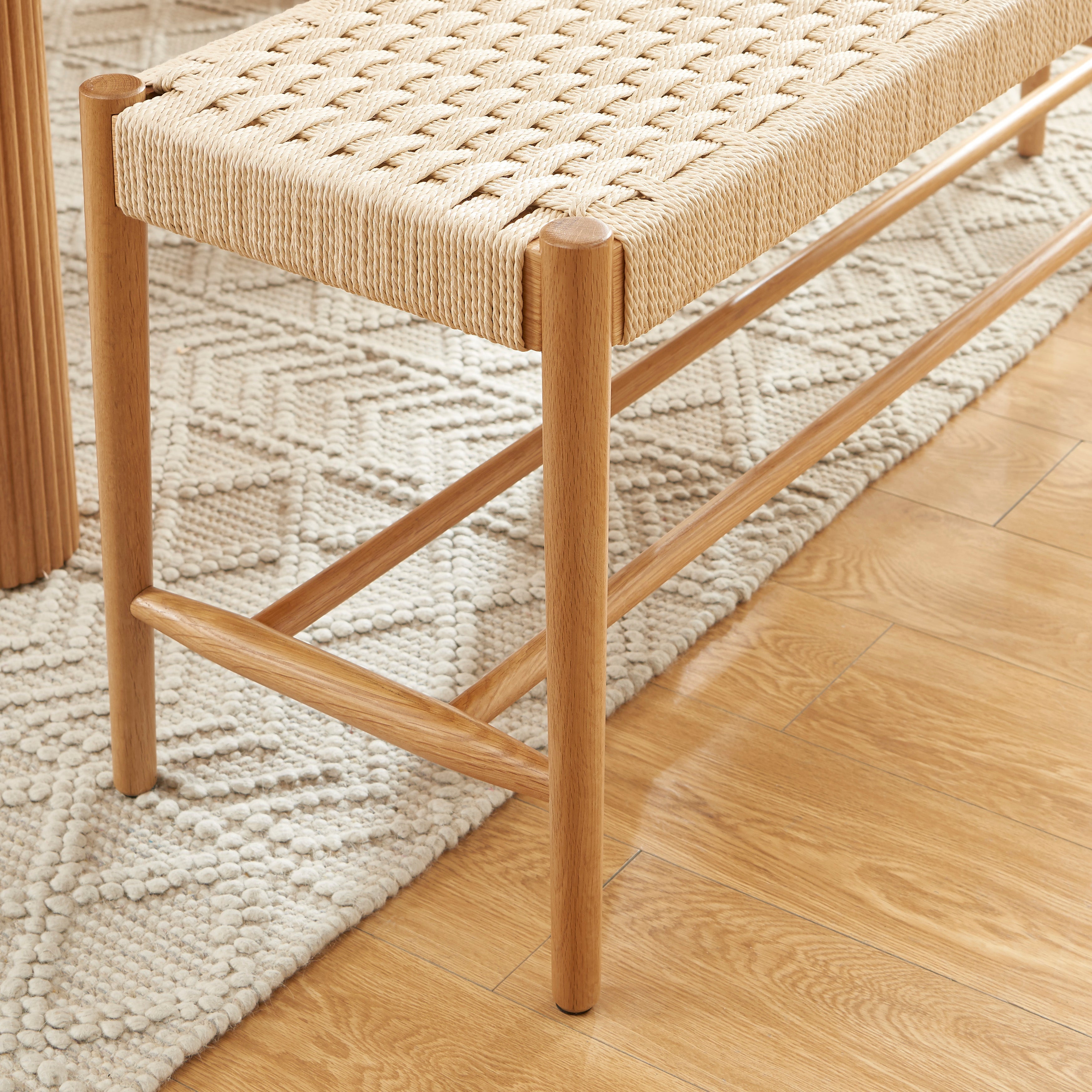 MOTTO Scandinavian-Style Solid Wood Bench