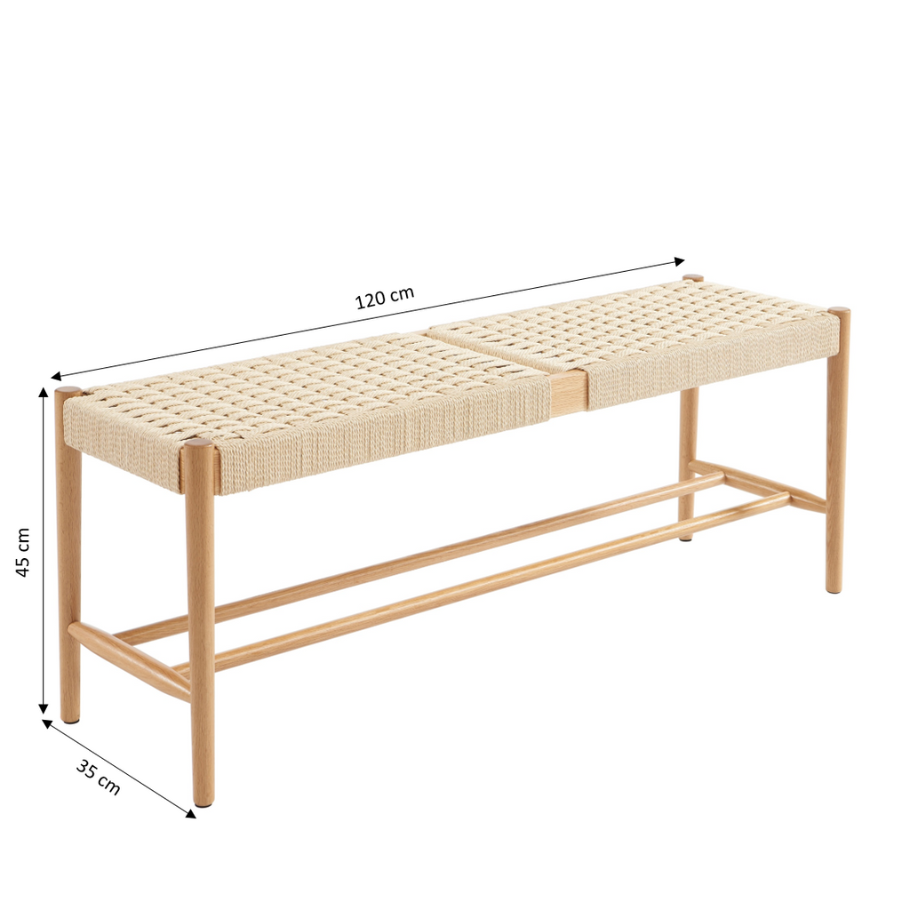 MOTTO Scandinavian-Style Solid Wood Bench