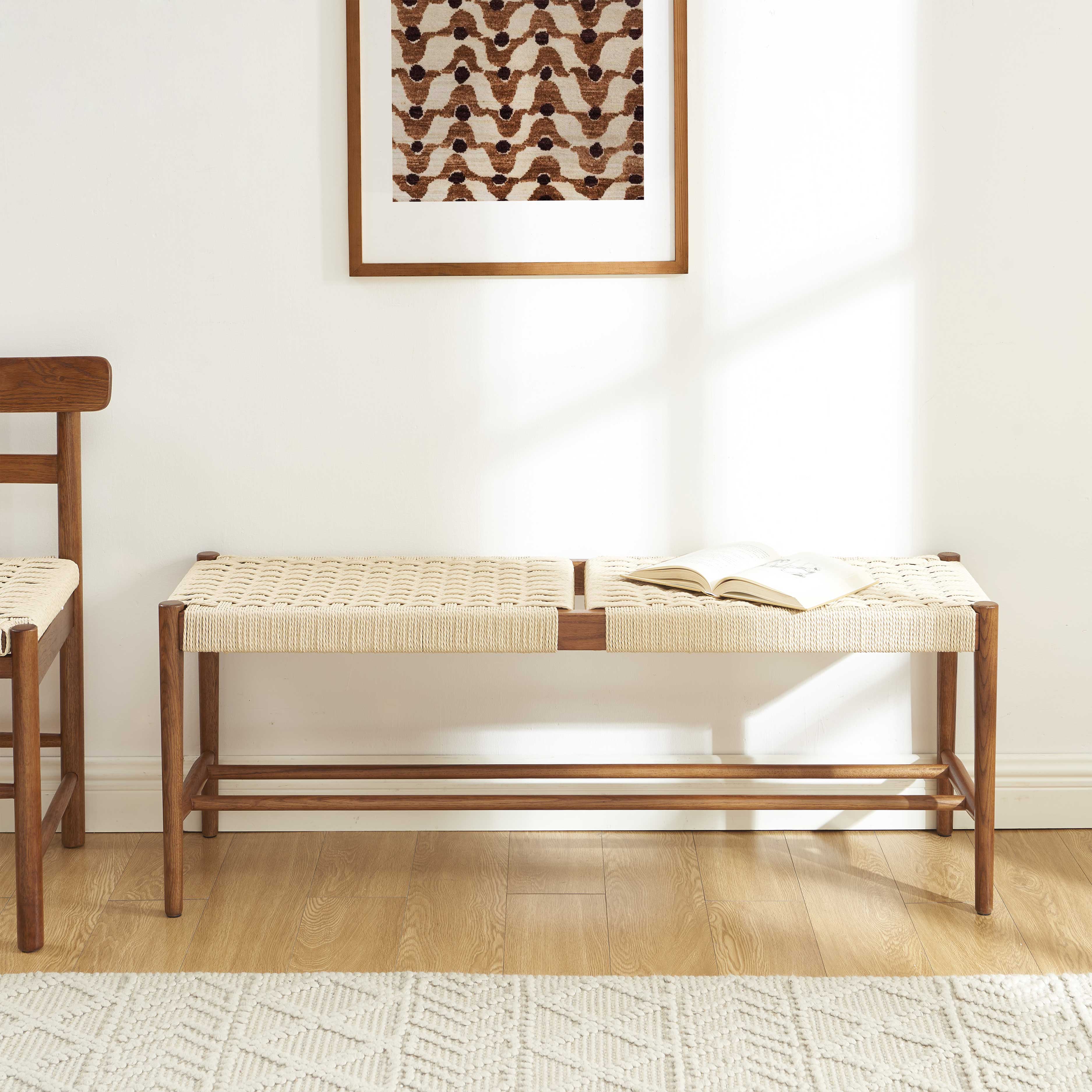 MOTTO Scandinavian-Style Solid Wood Bench – Walnut