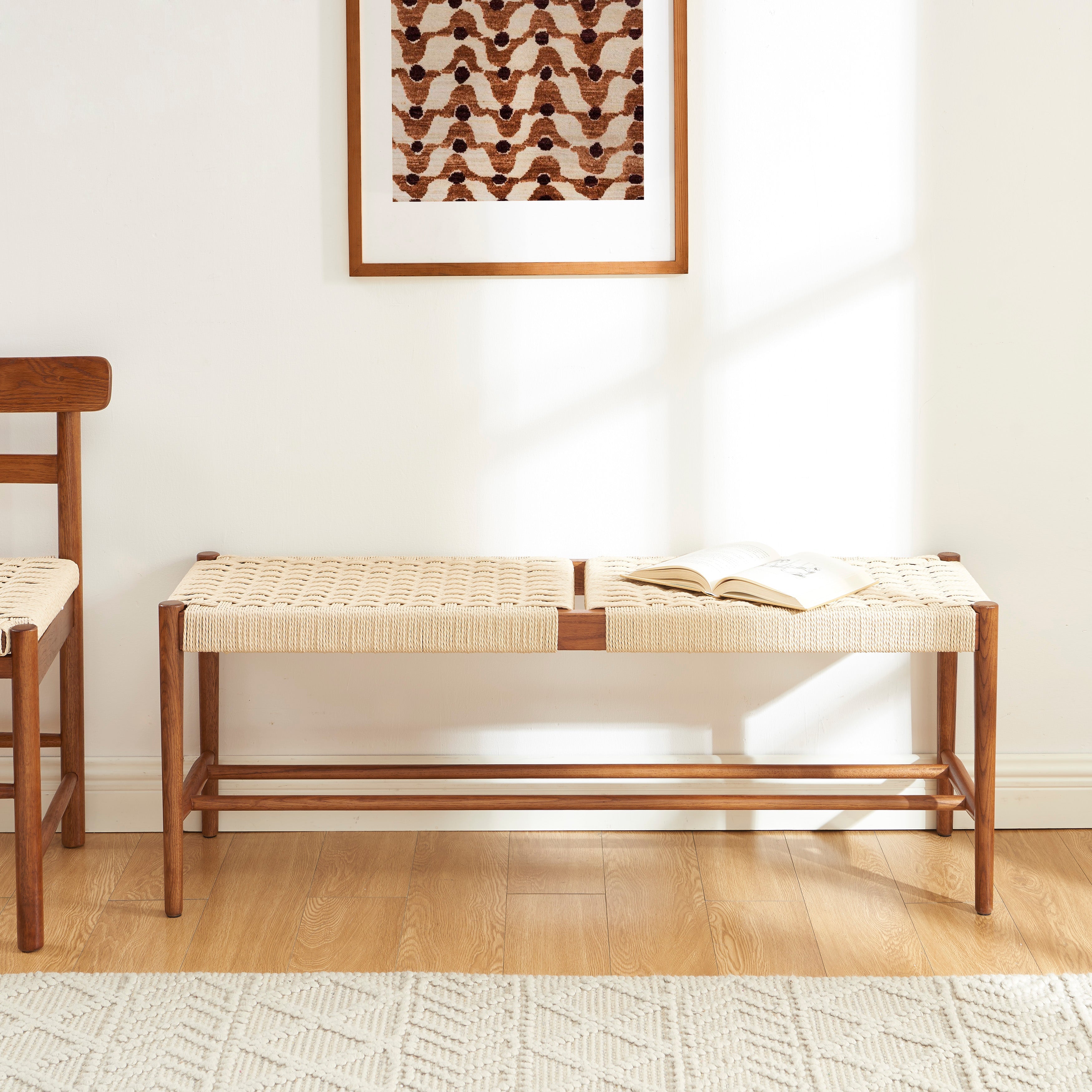 MOTTO Scandinavian-Style Solid Wood Bench – Walnut