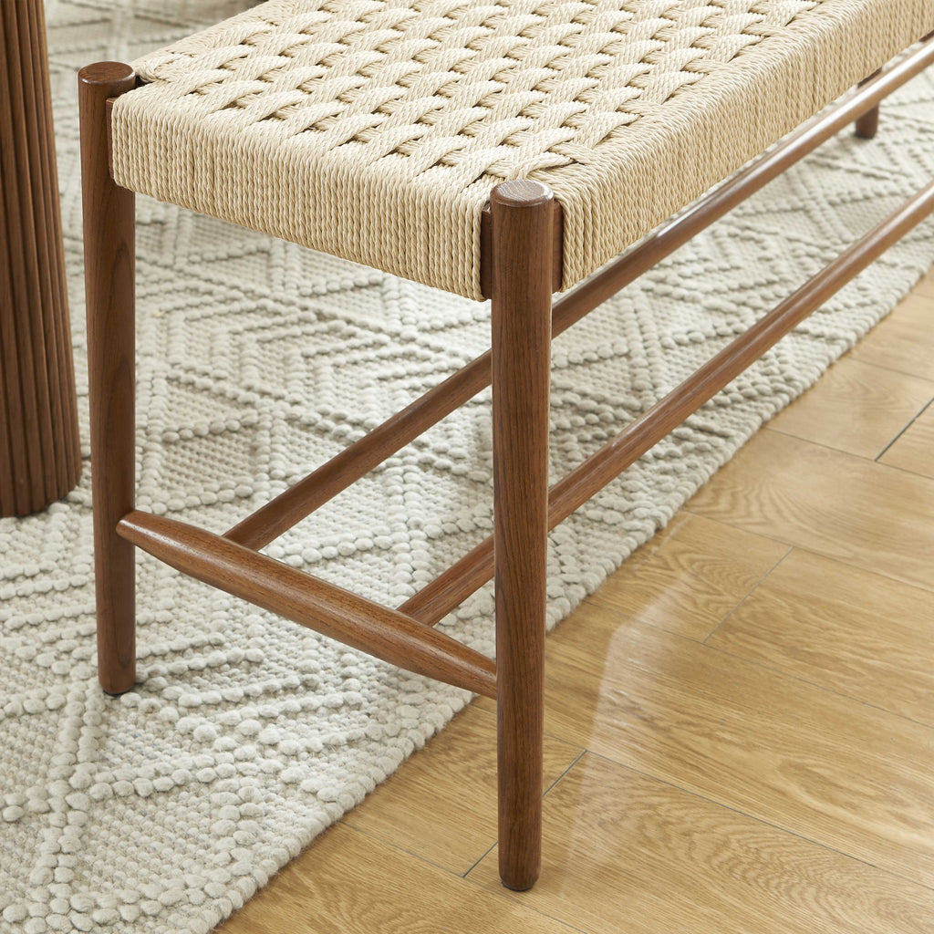 MOTTO Scandinavian-Style Solid Wood Bench – Walnut
