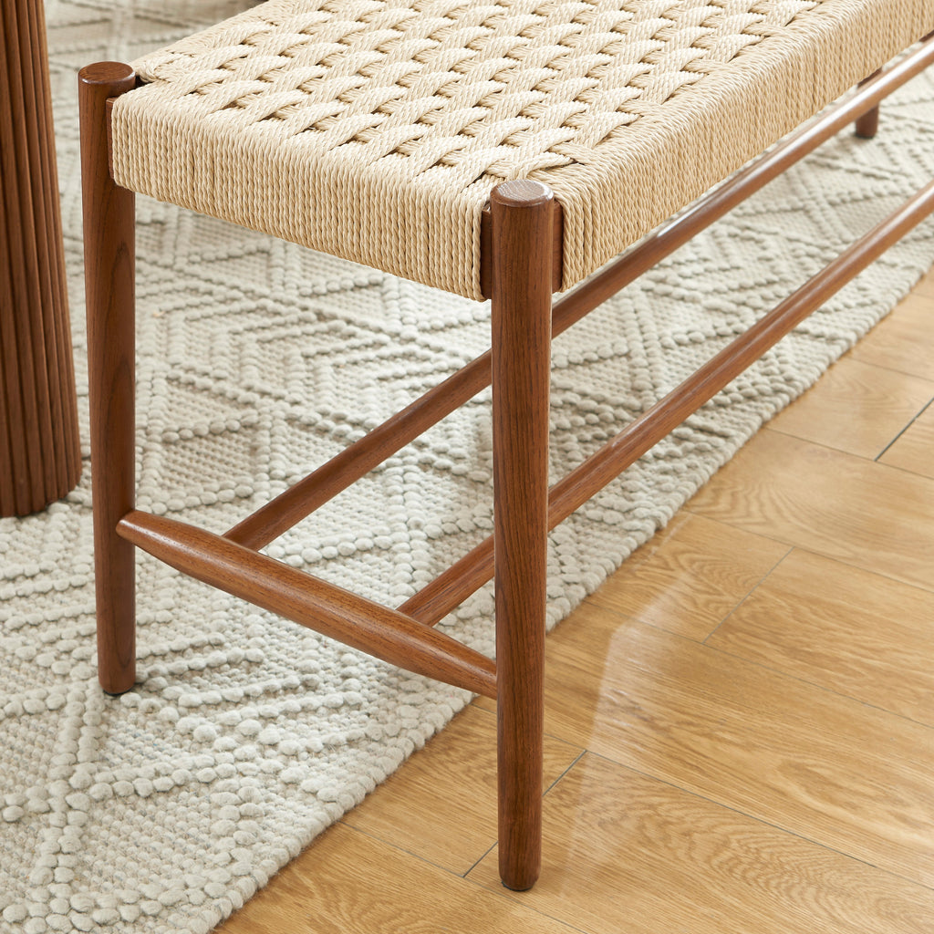 MOTTO Scandinavian-Style Solid Wood Bench – Walnut