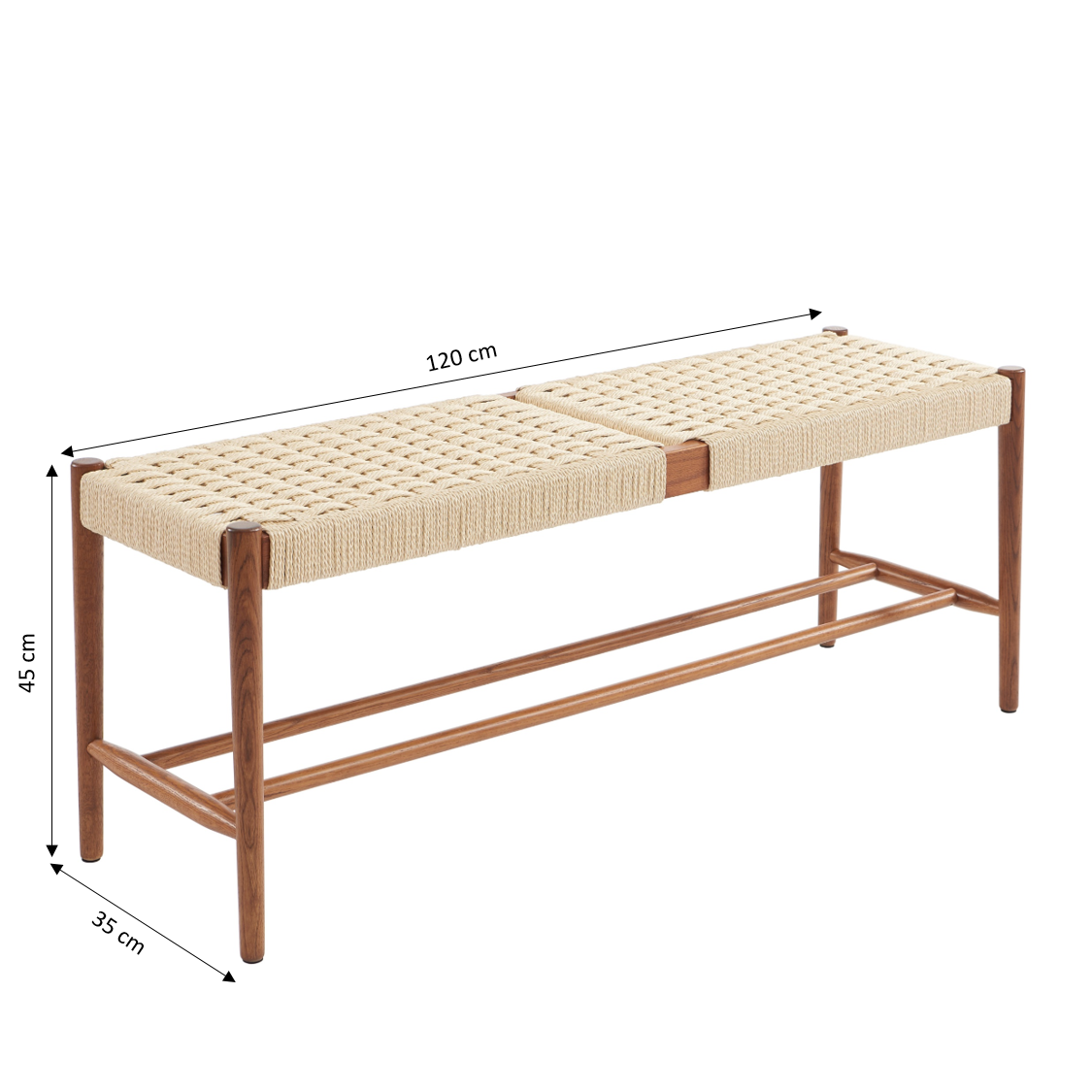 MOTTO Scandinavian-Style Solid Wood Bench