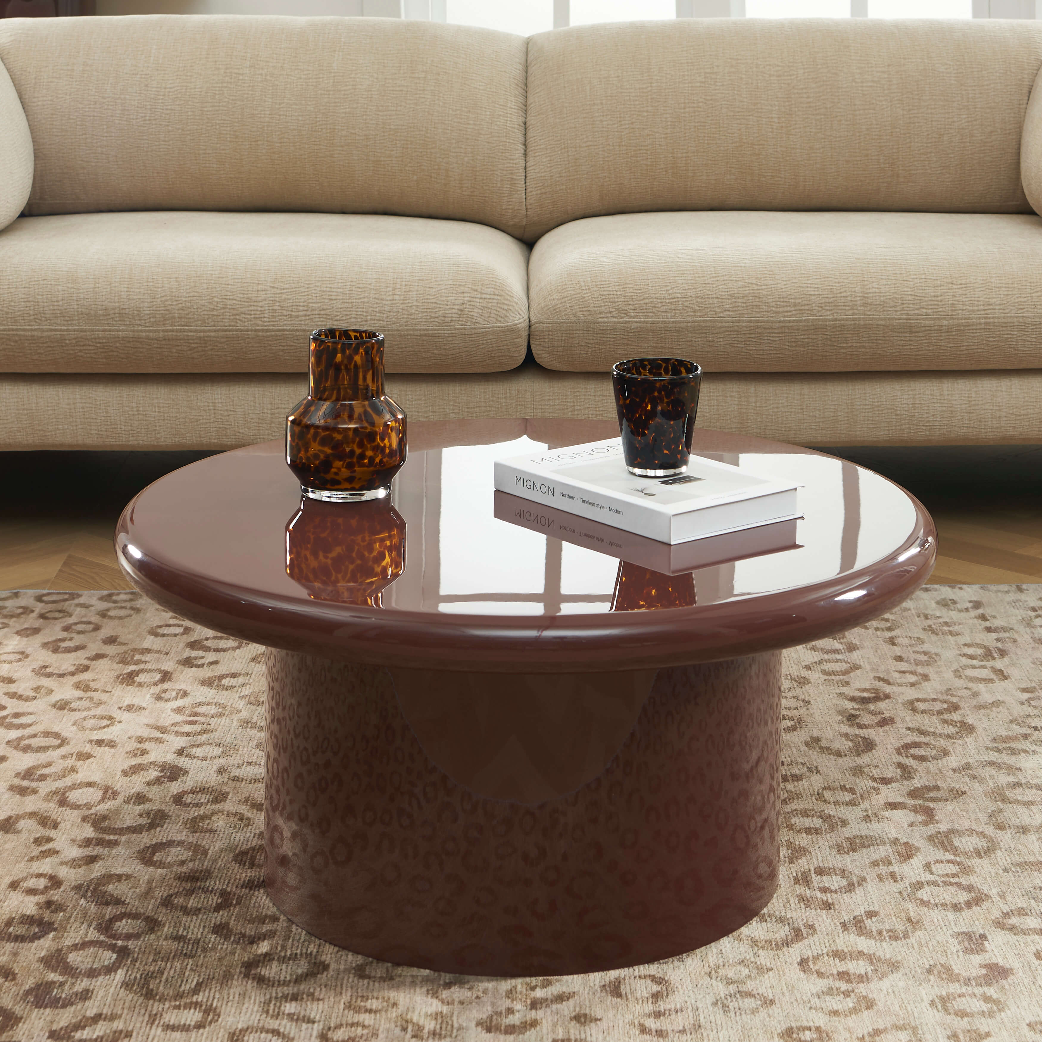 MOXY Round Coffee Table - Burgundy
