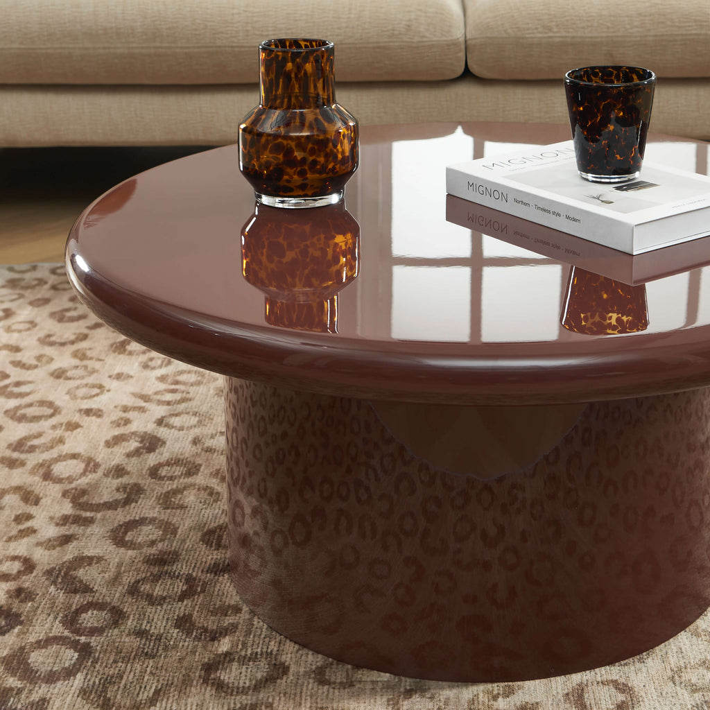 MOXY Round Coffee Table - Burgundy