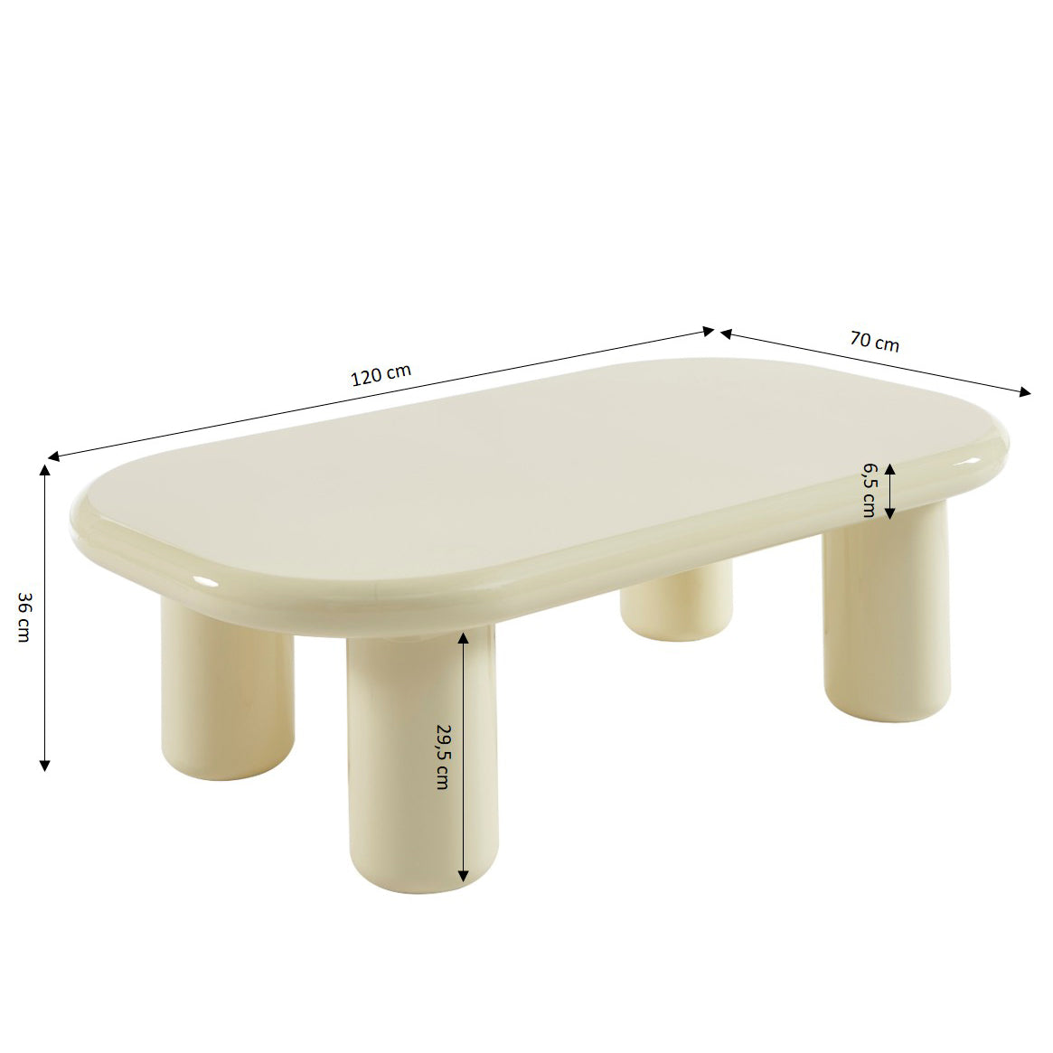 MOXY Coffee Table High Gloss Finish (47") - White