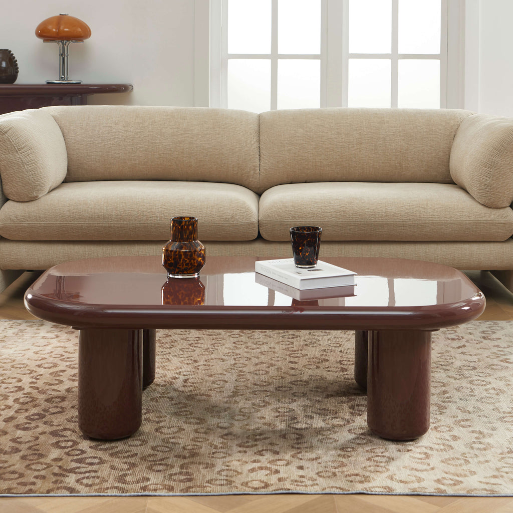 MOXY Coffee Table High Gloss Finish (47") - Burgundy