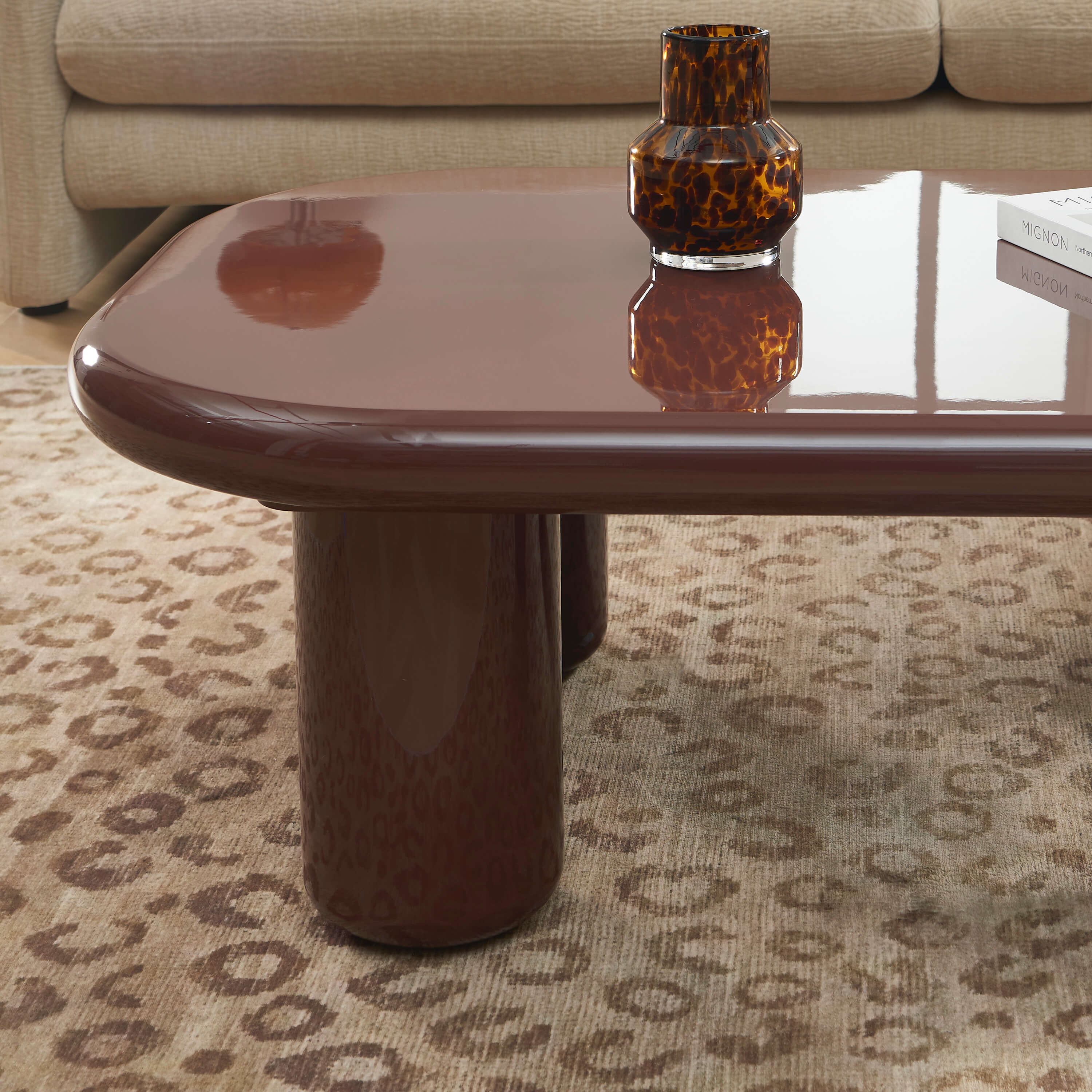 MOXY Coffee Table High Gloss Finish (47") - Burgundy