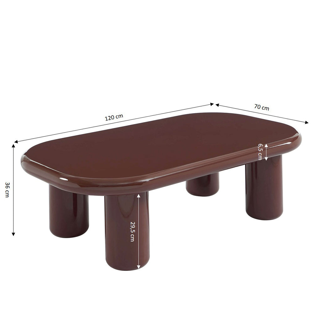 MOXY Coffee Table High Gloss Finish (47") - Burgundy