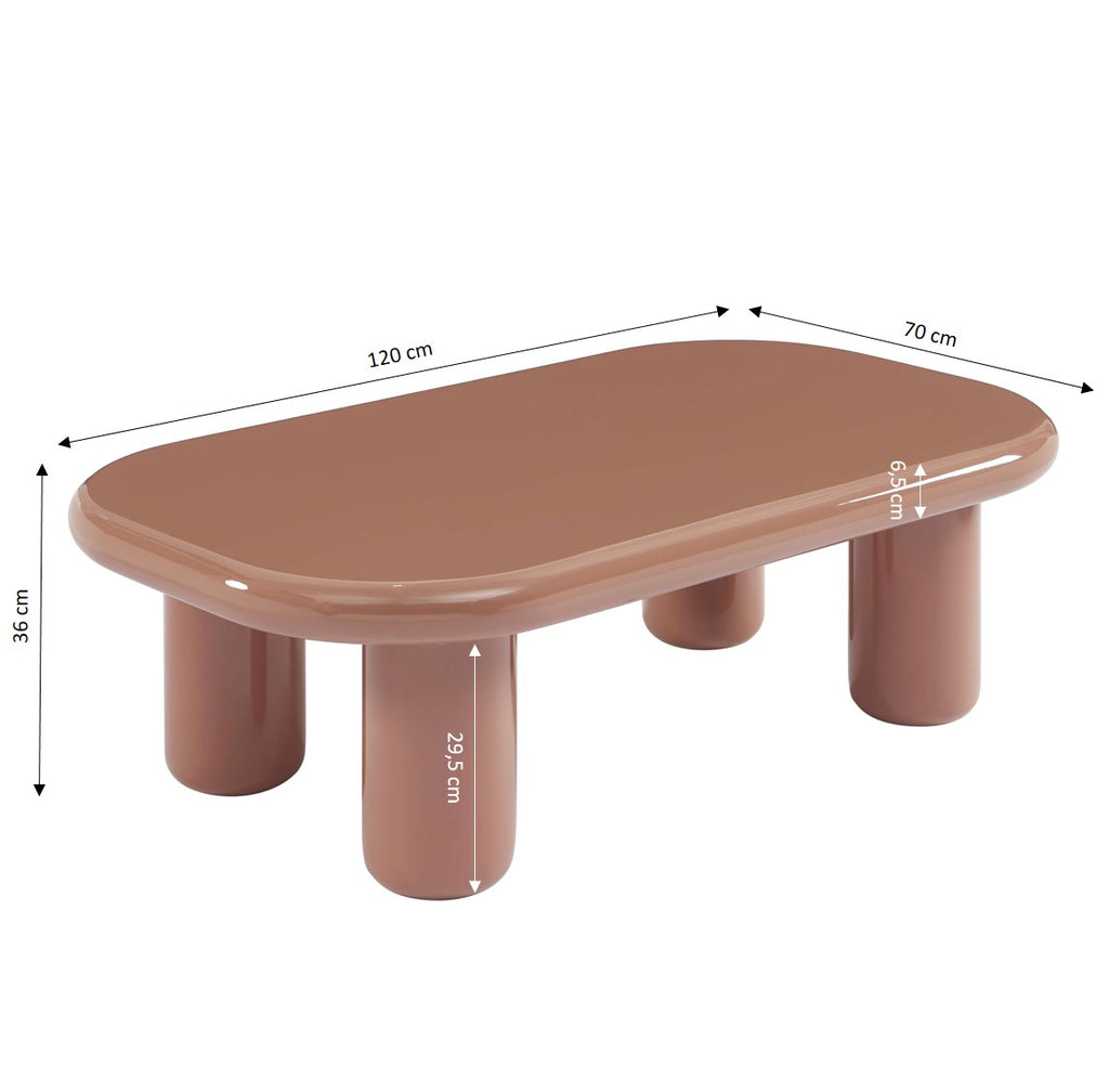 MOXY Coffee Table High Gloss Finish (47") - Light pink