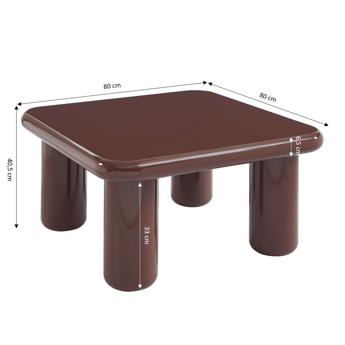 MOXY Coffee Table High Gloss Finish (31") - Burgundy