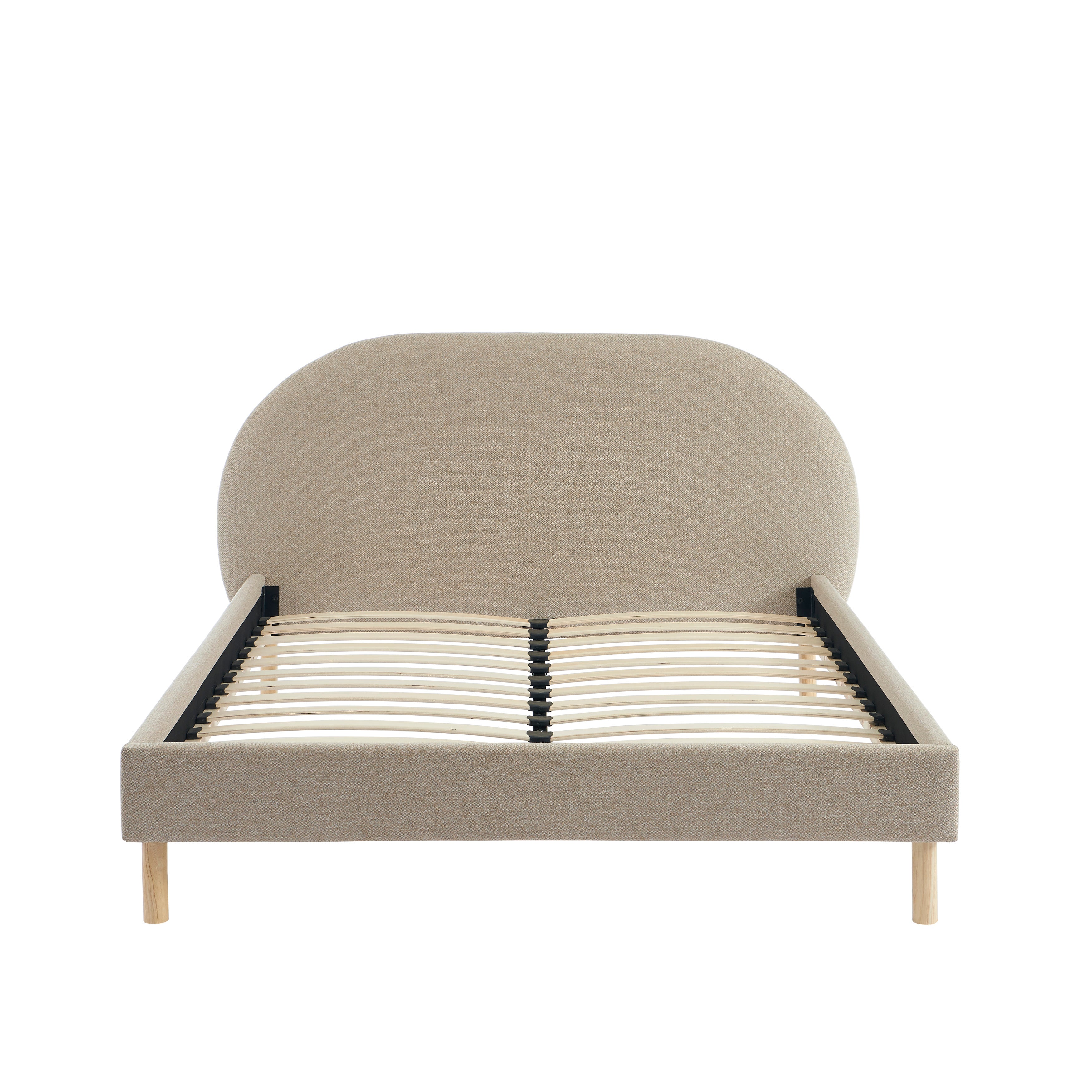 NEBULA Upholstered Bed with Headboard – Greige