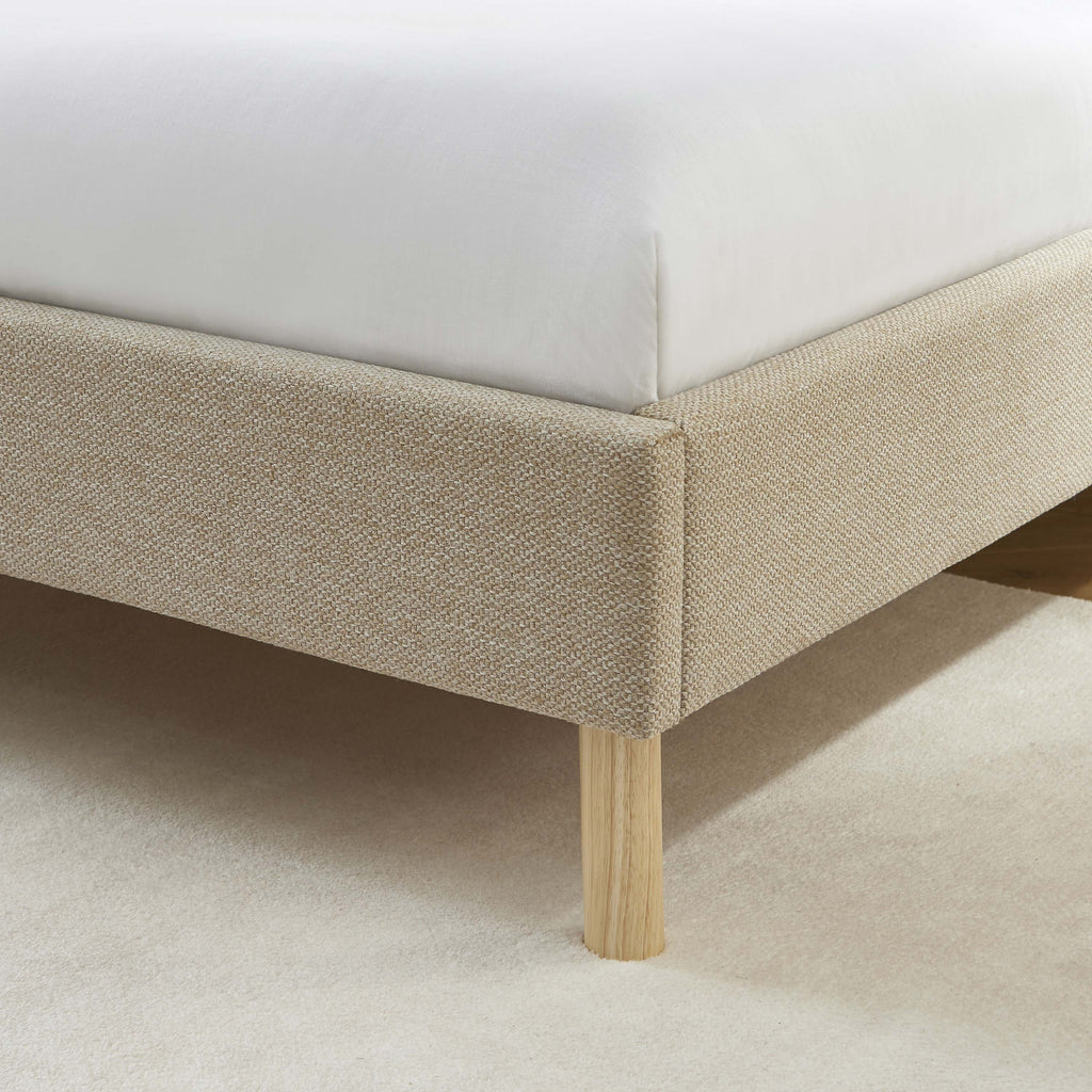 NEBULA Upholstered Bed with Headboard – Greige