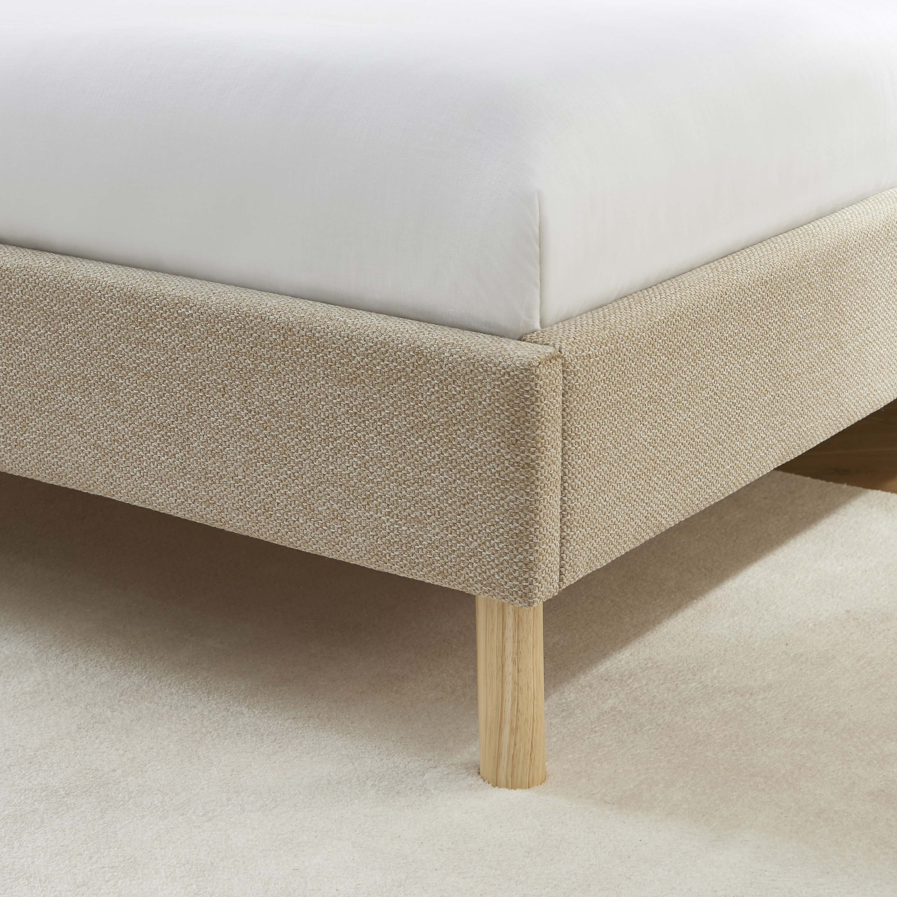 NEBULA Upholstered Bed with Headboard – Greige