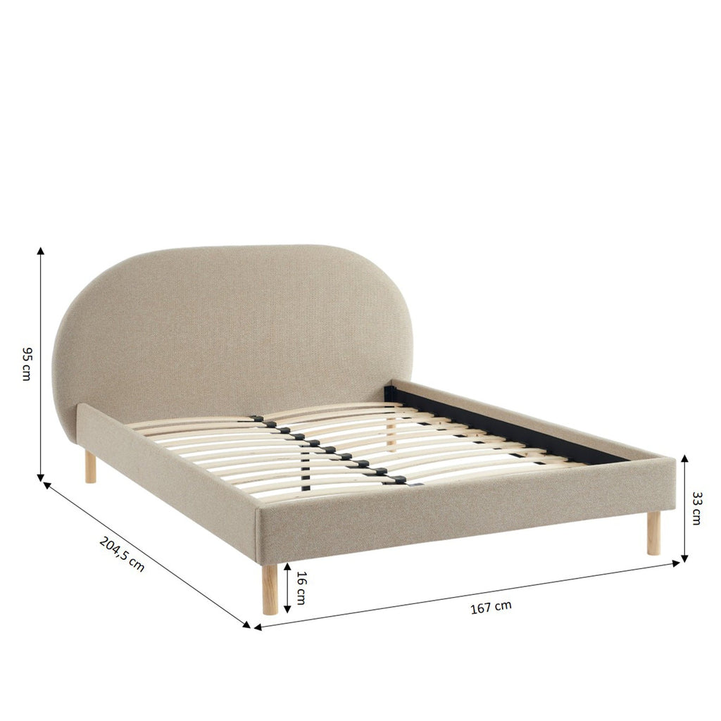 NEBULA Upholstered Bed with Headboard – Greige