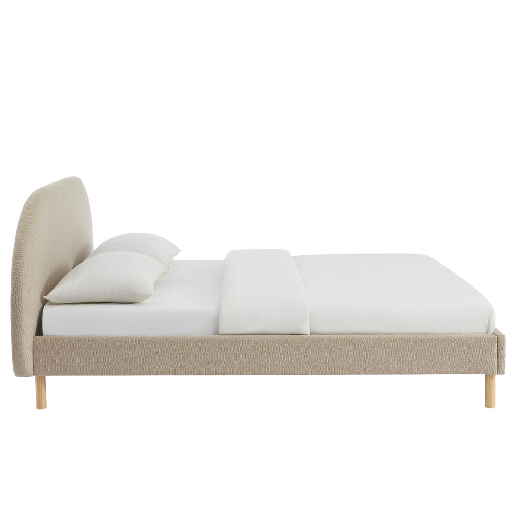 NEBULA Upholstered Bed with Headboard – Greige