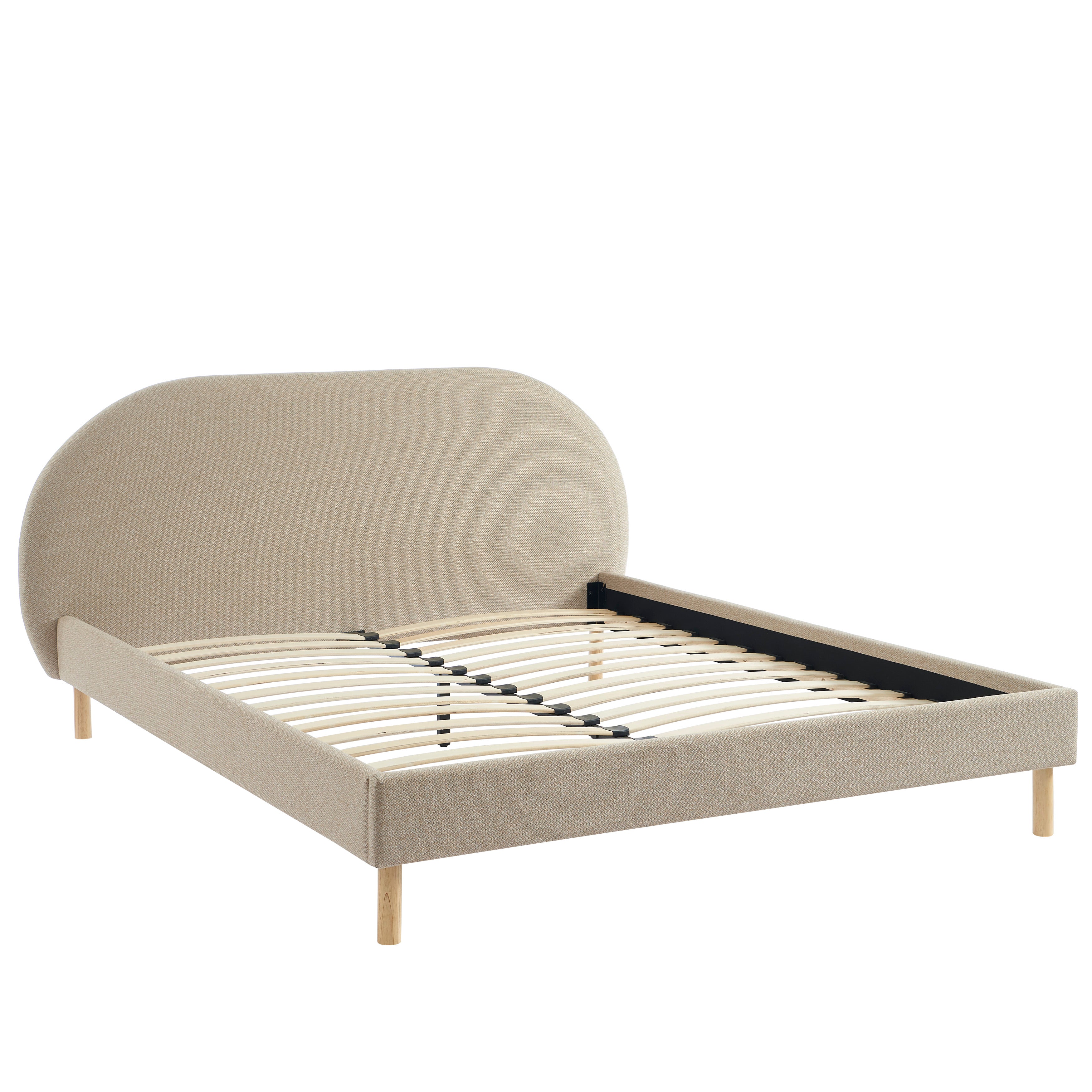 NEBULA Upholstered Bed with Headboard – Greige