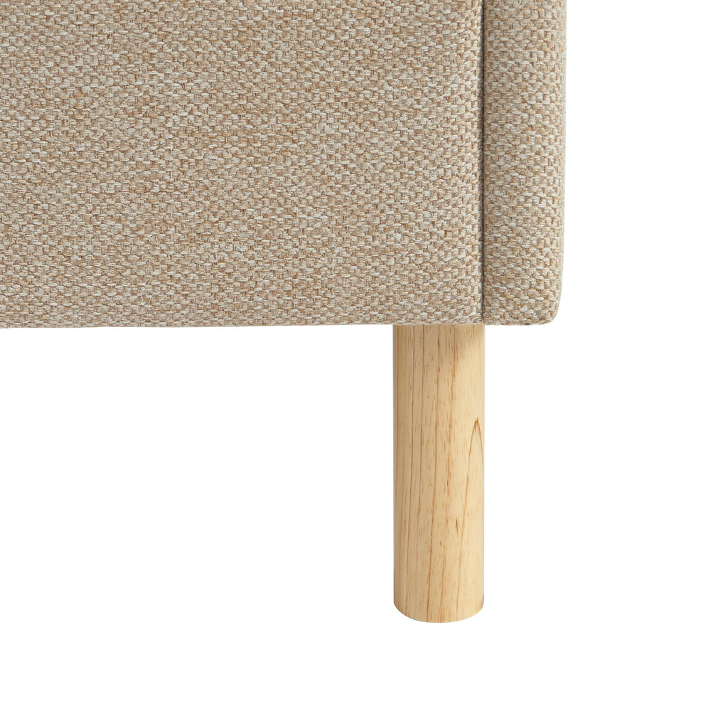 NEBULA Upholstered Bed with Headboard – Greige