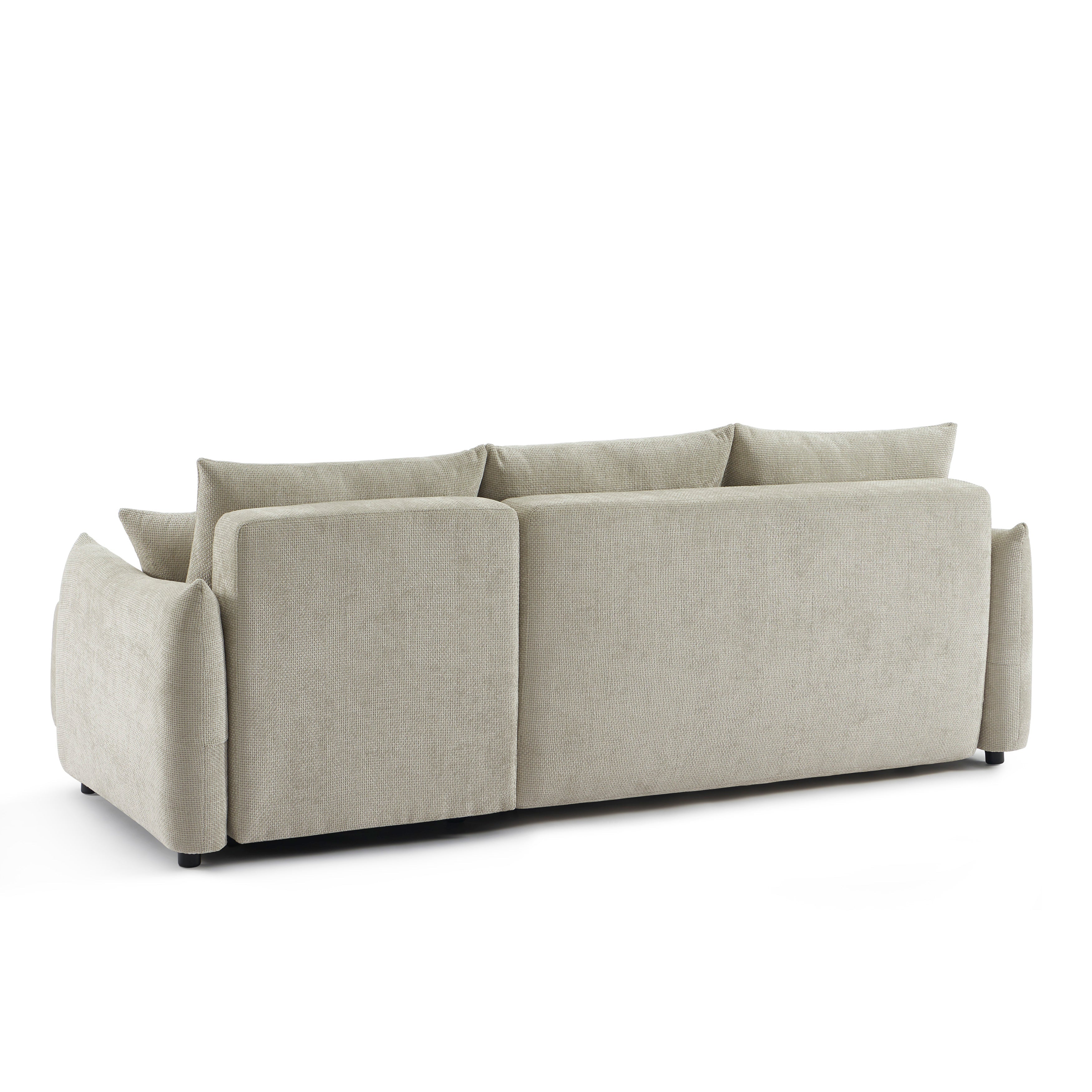 Convertible & Reversible Corner Sofa Nemea 4 Seater Chenille Beige – Beige