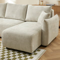 Convertible & Reversible Corner Sofa Nemea 4 Seater Chenille Beige – Beige
